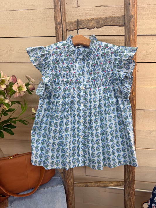 Flutter Sleeve Floral Top