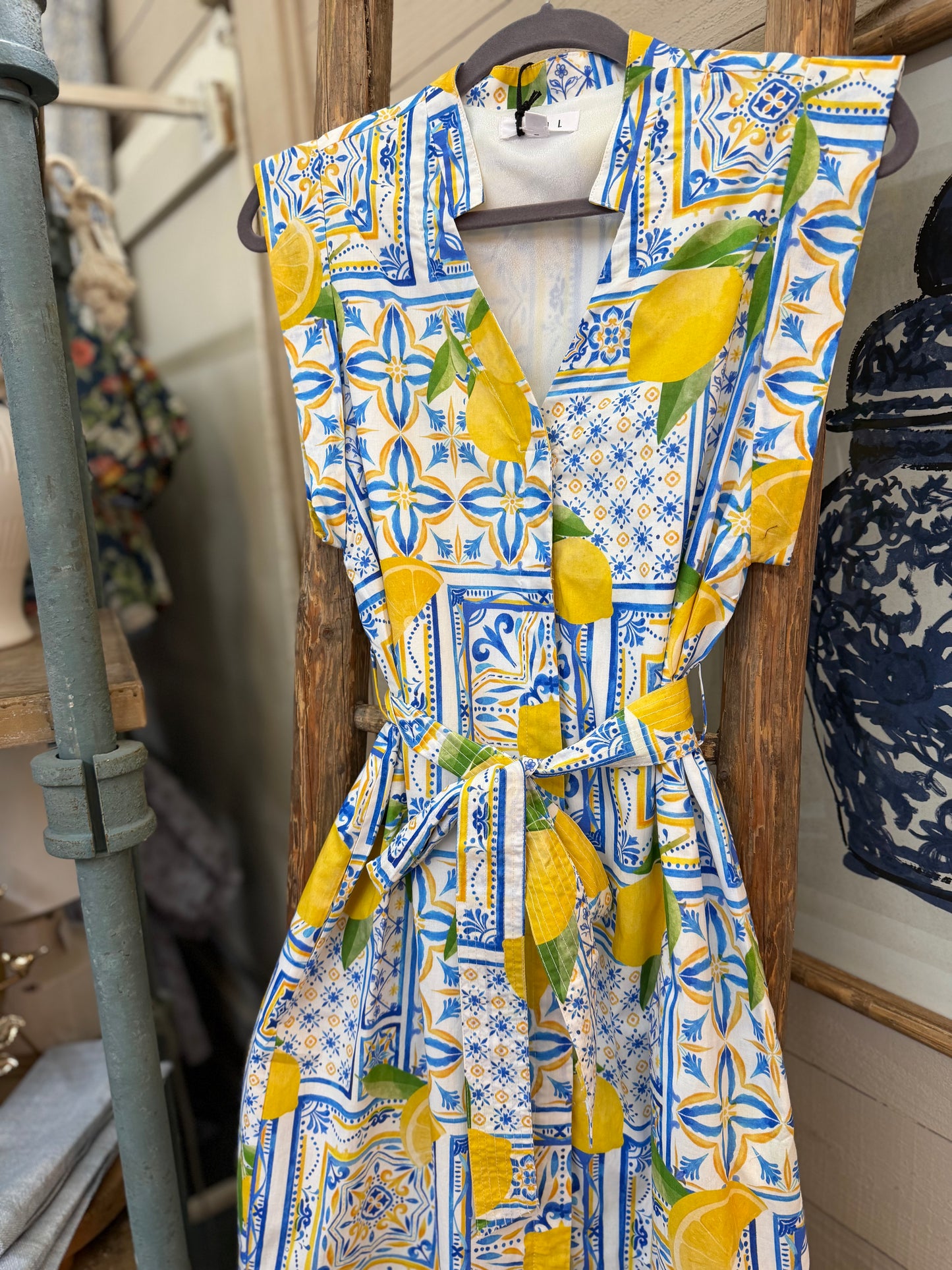Button Down Lemon Dress