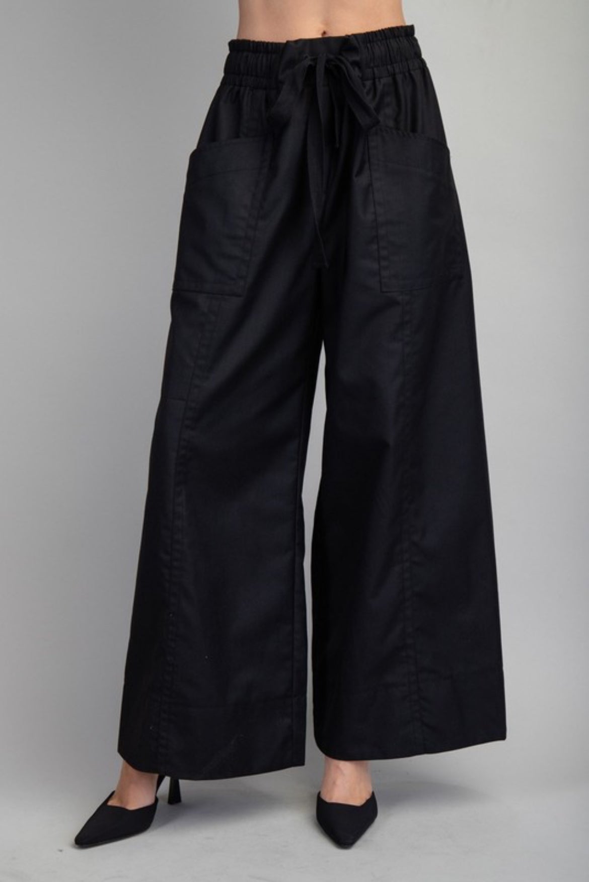 Wide Leg Stretch Waist Pants