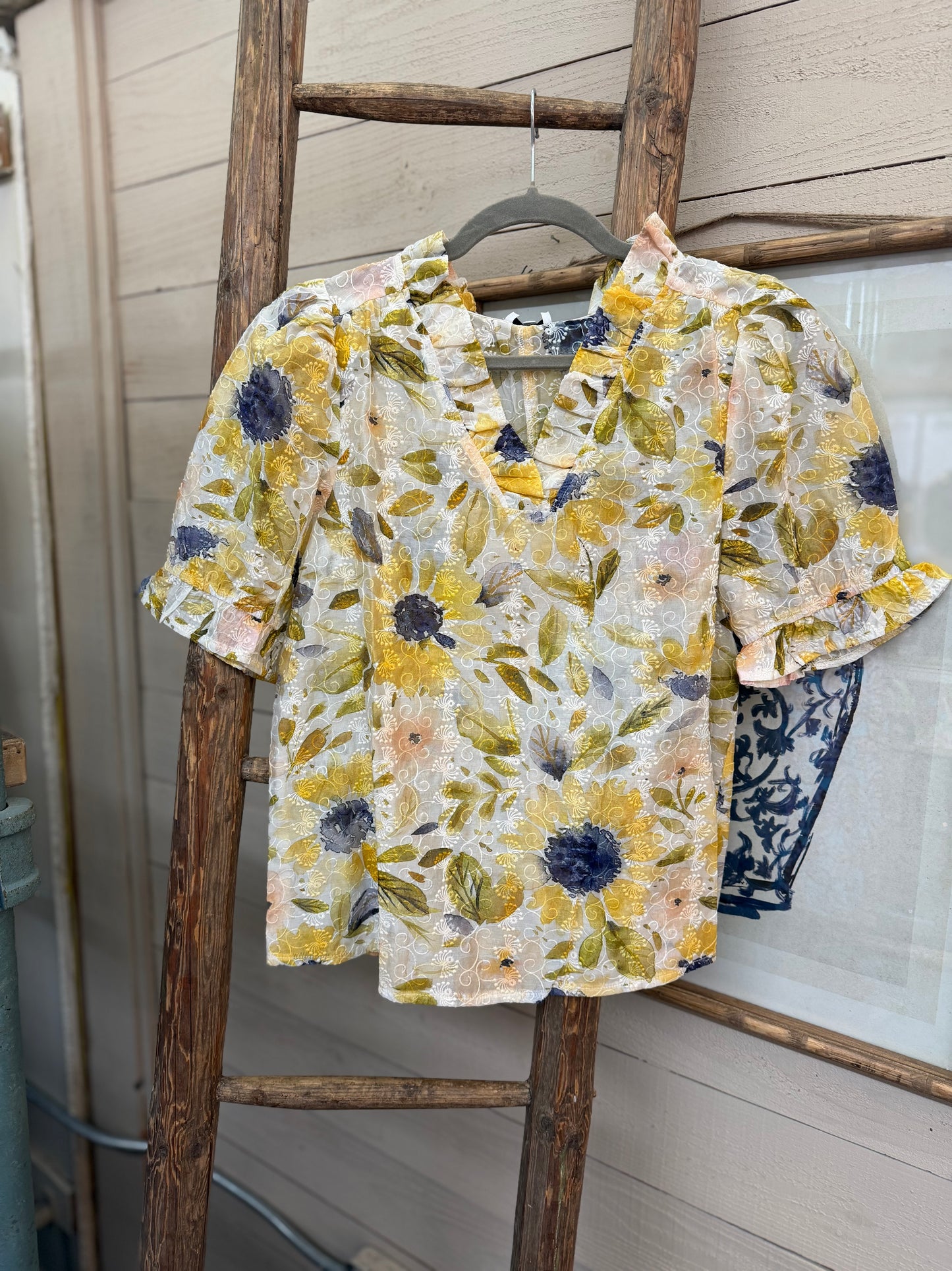 Ruffle V-neck top