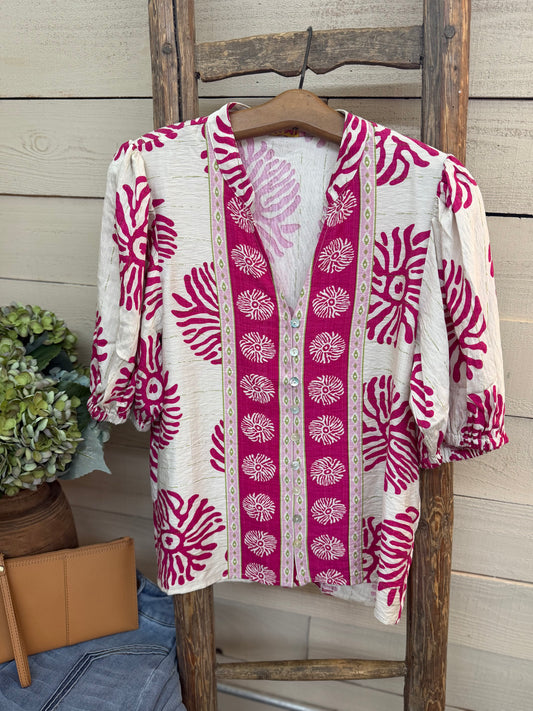 Abstract Print Blouse