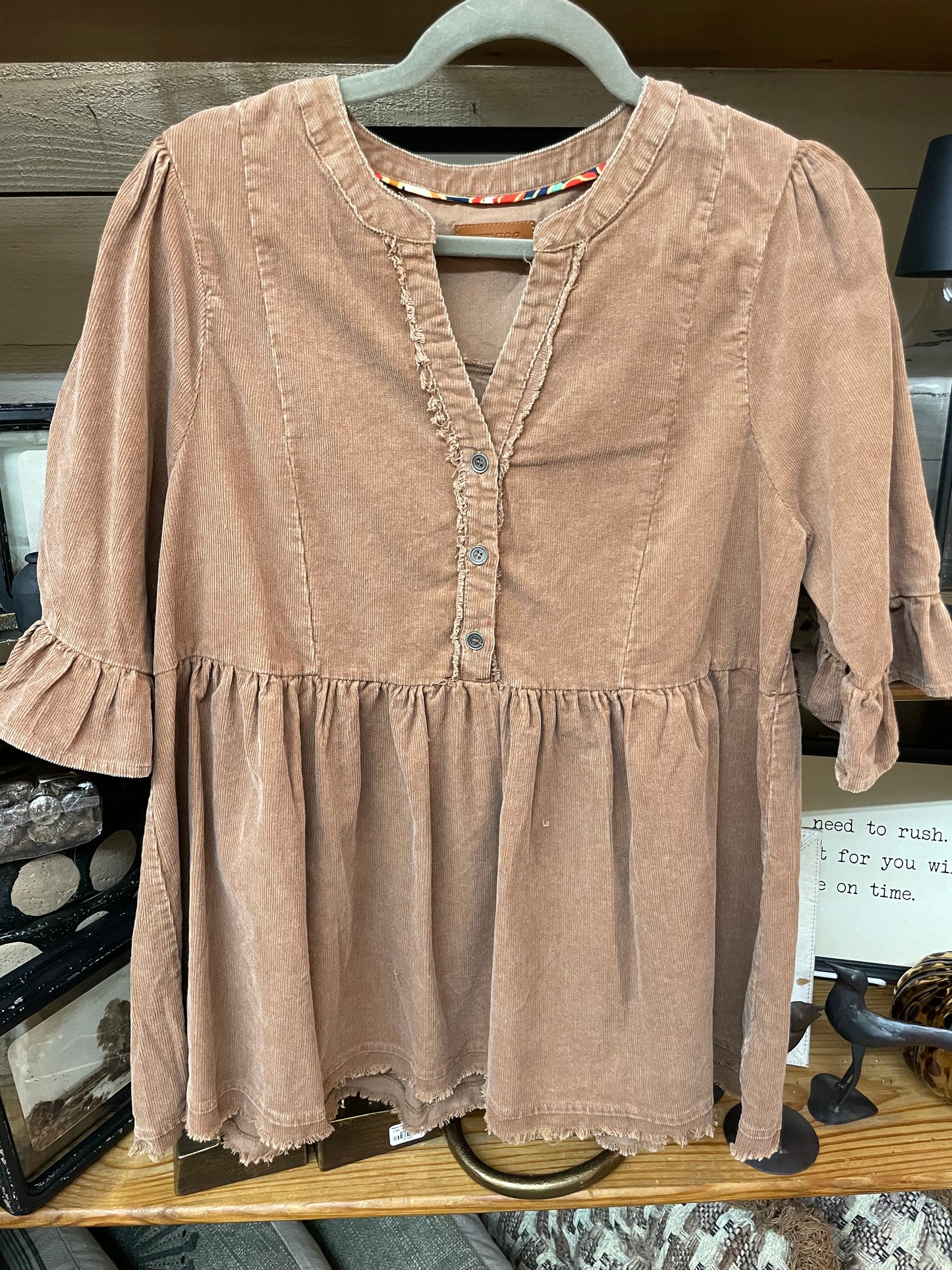 Corduroy Babydoll Top