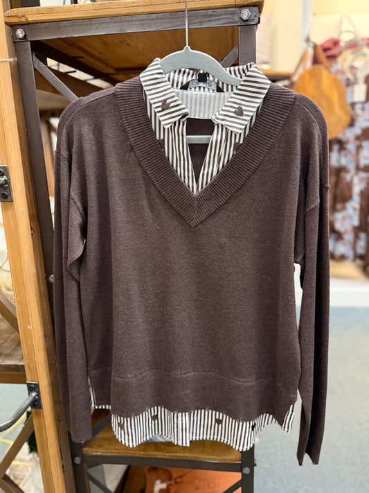V-Neck Fooler Sweater