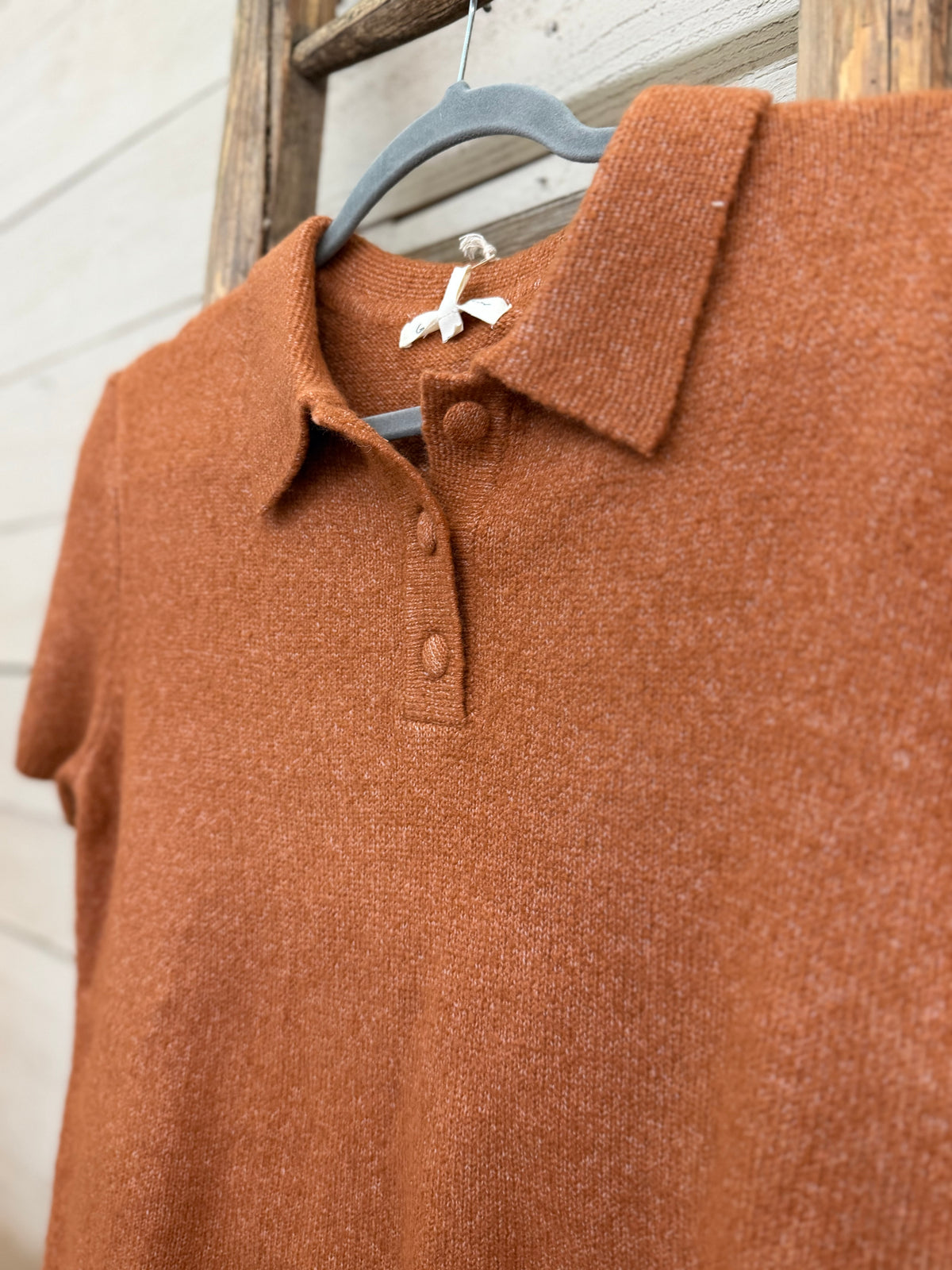 SS Knit Button Top