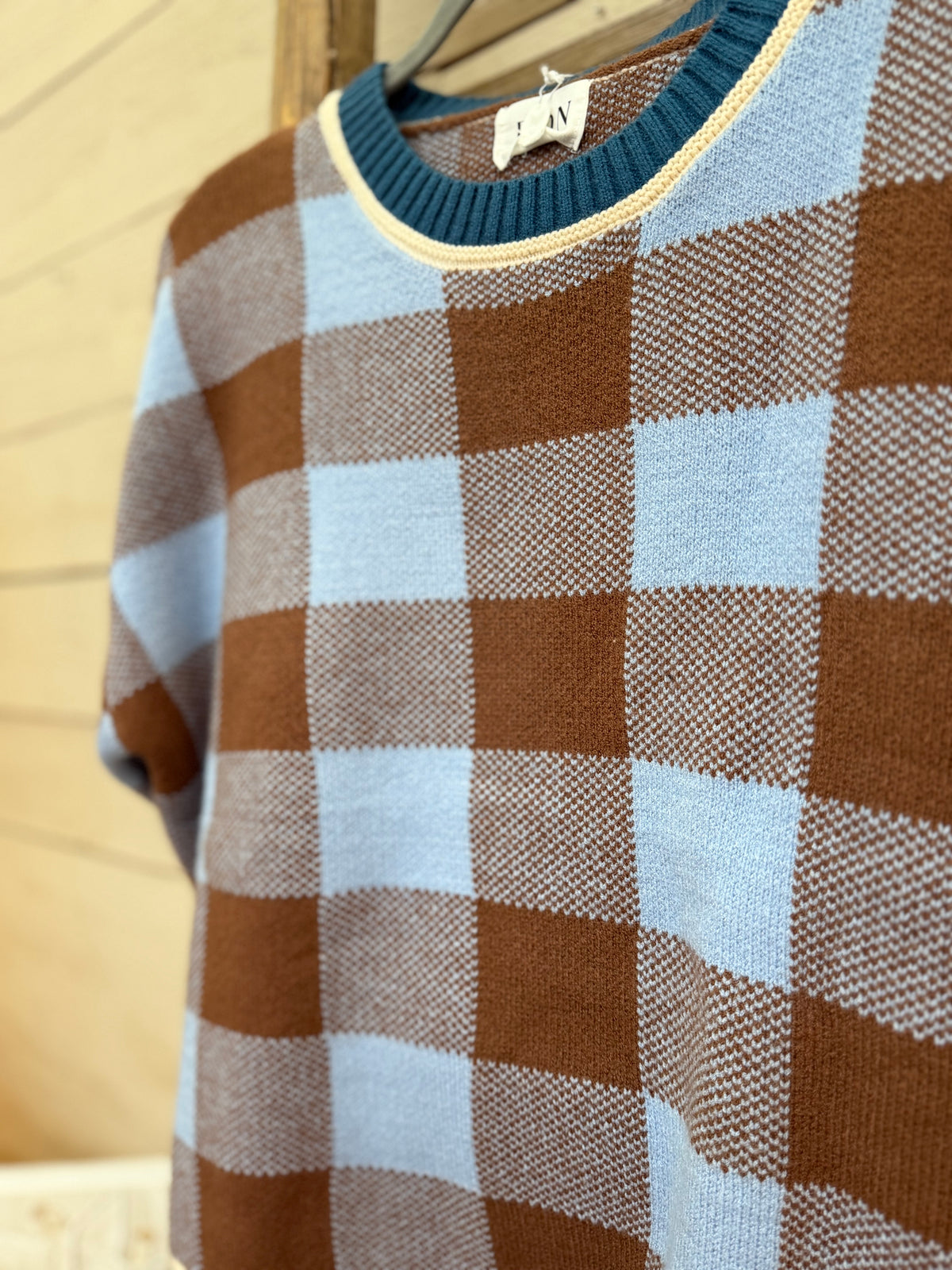 Gingham Check Sweater