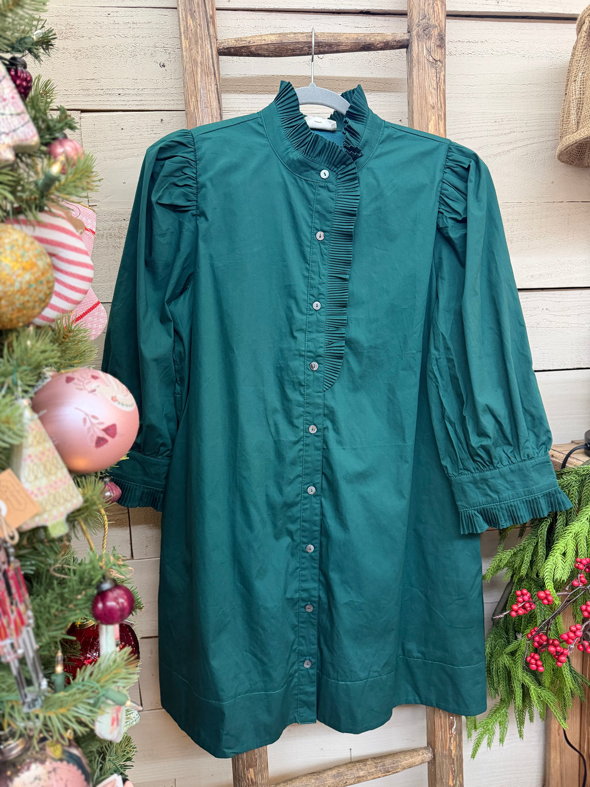 Ruffle Neck Mini Dress