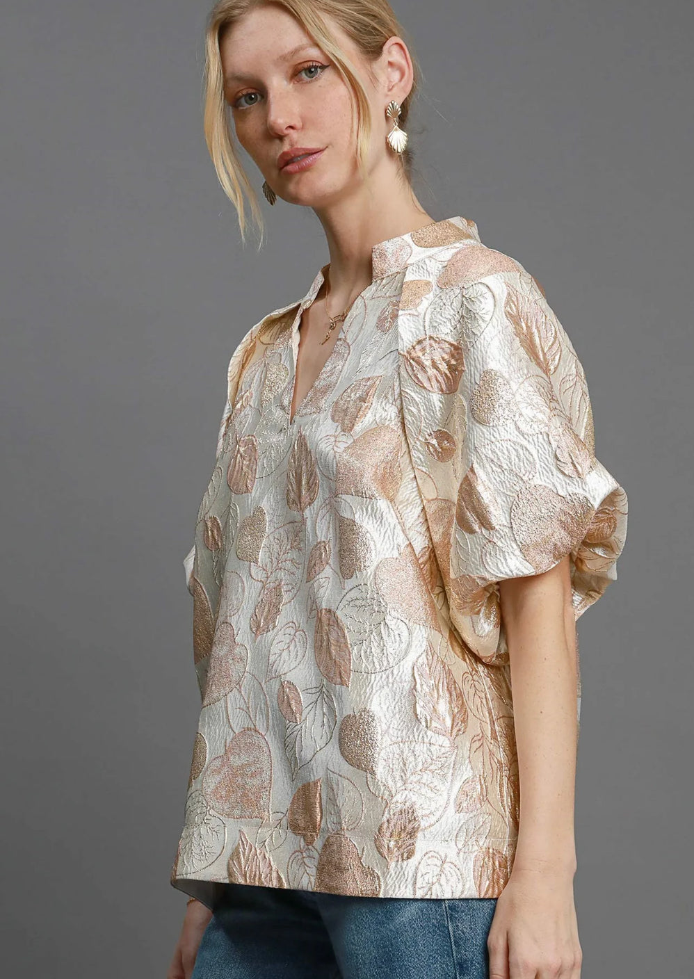 Metallic Jacquard Top