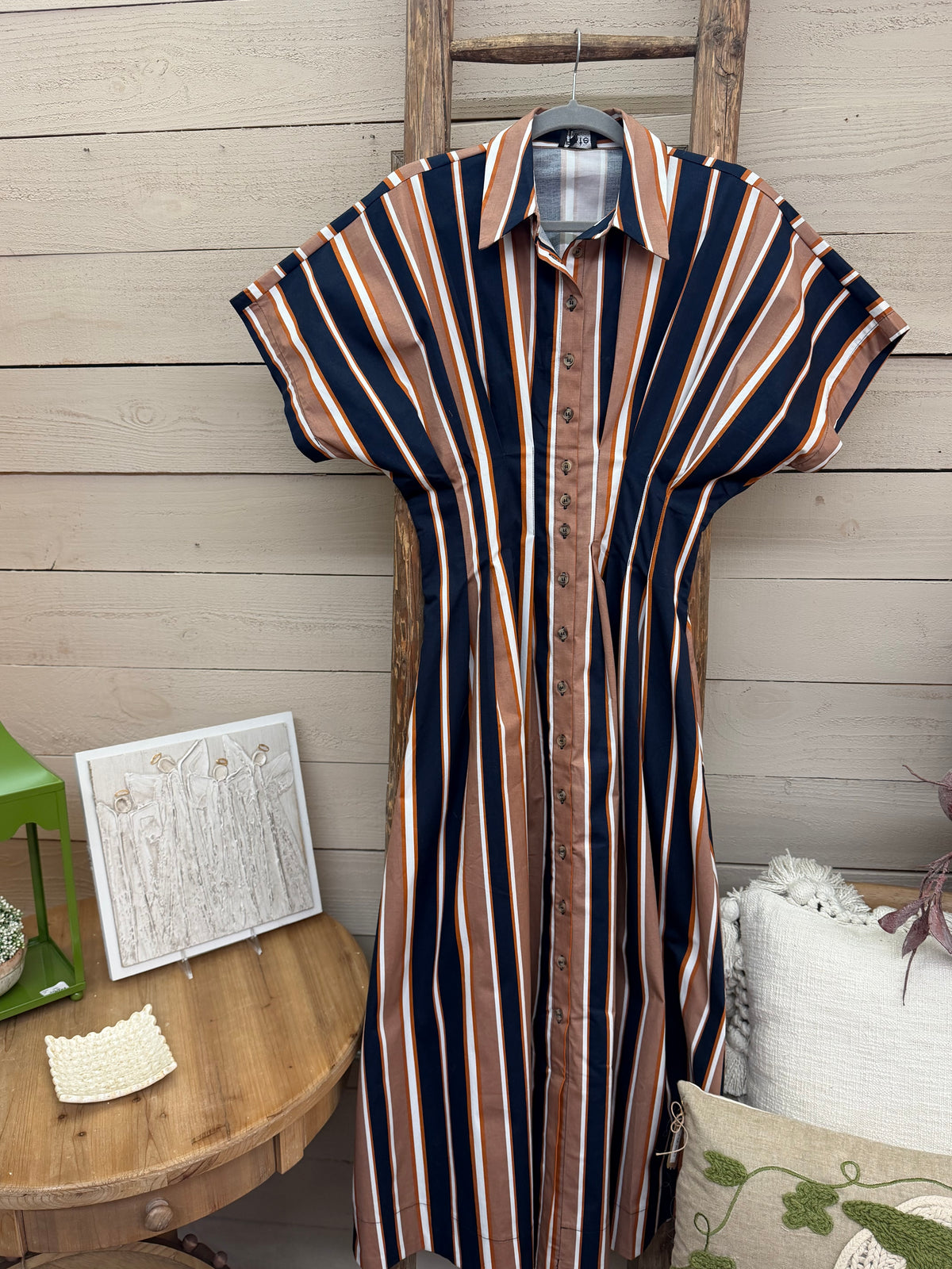 Stripe Cinch Waist Dress