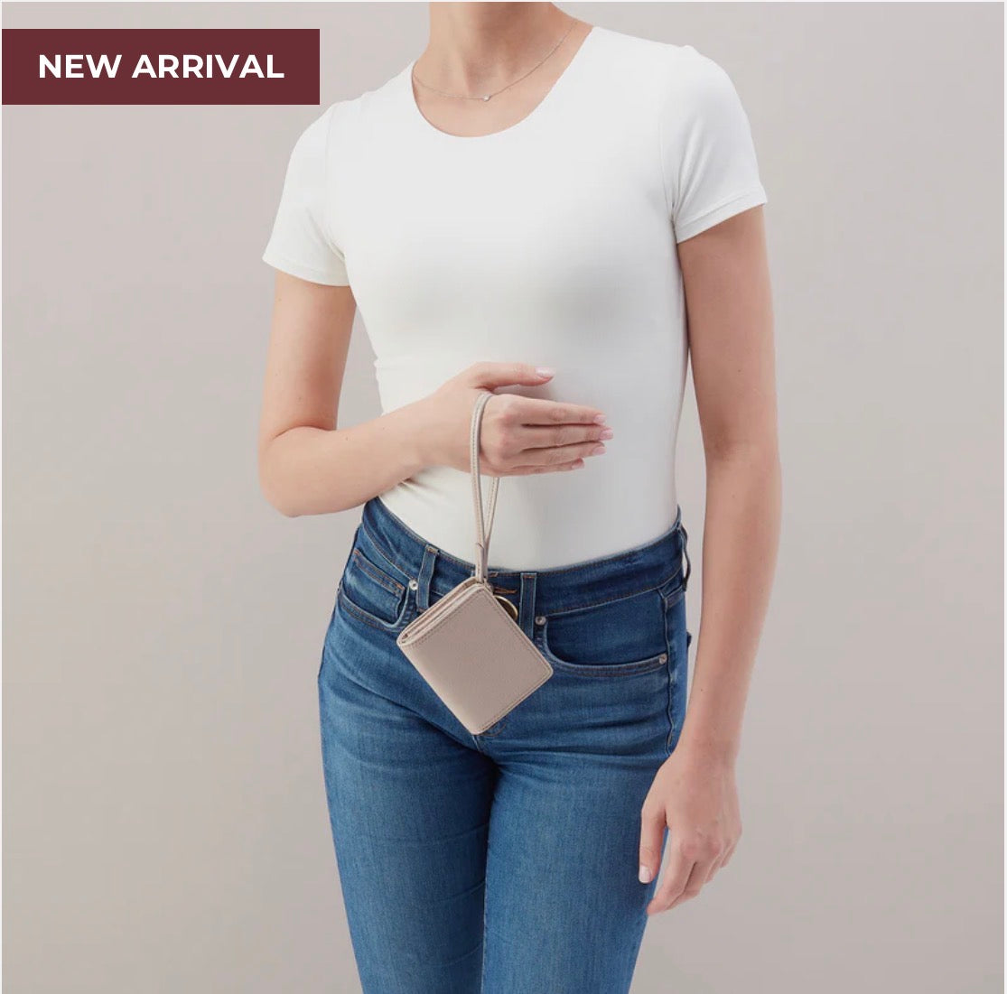 HOBO Coin Wristlet Wallet - Stone Gloss