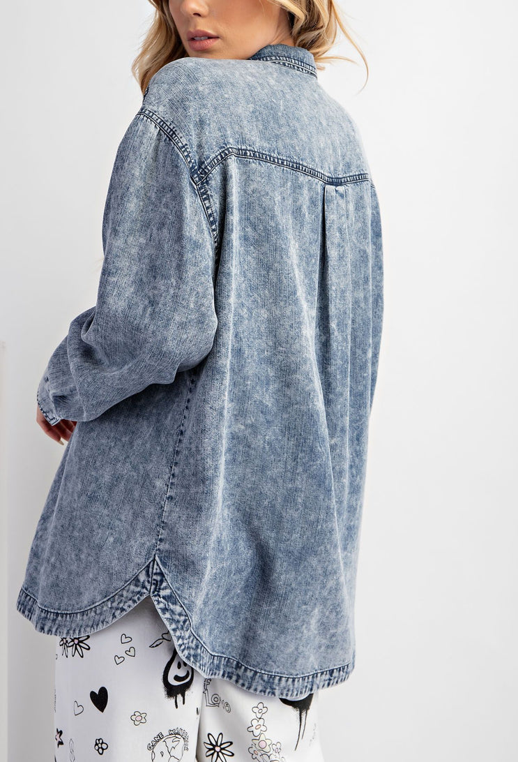 Stone Washed Denim Shirt