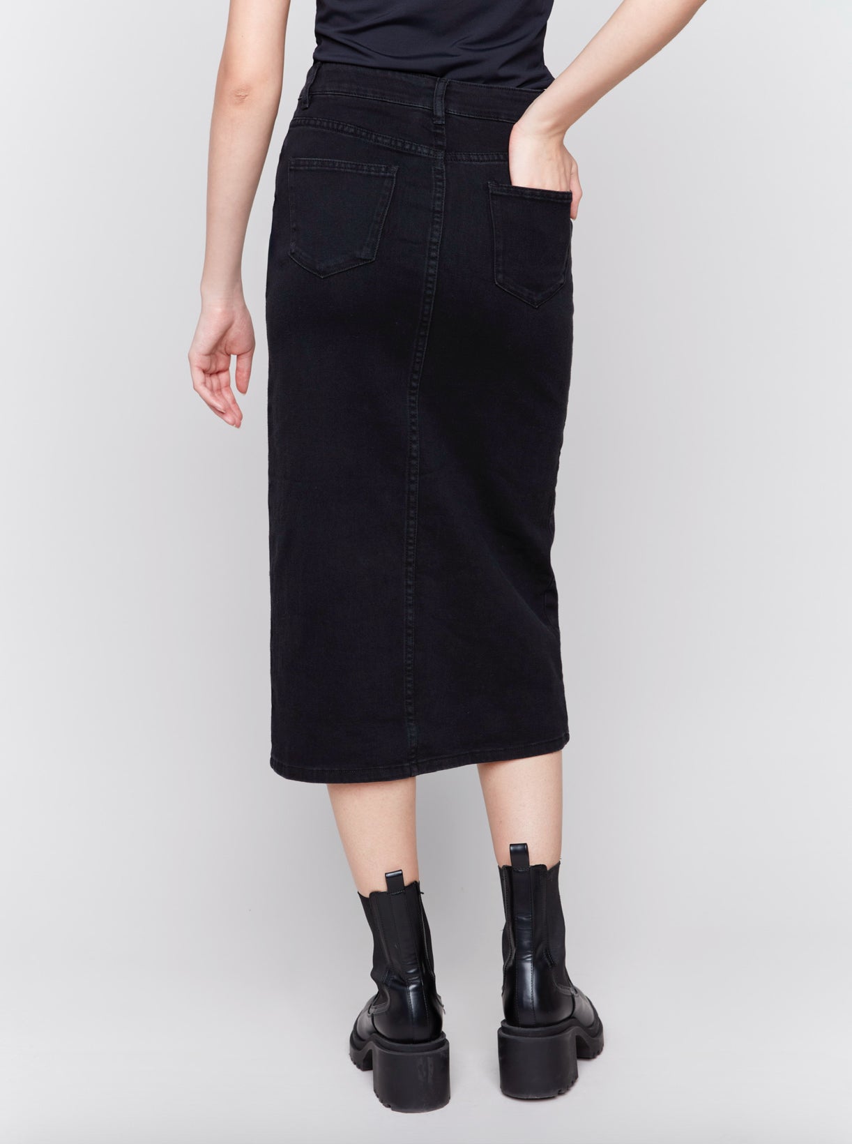 Long Stretch Denim Skirt