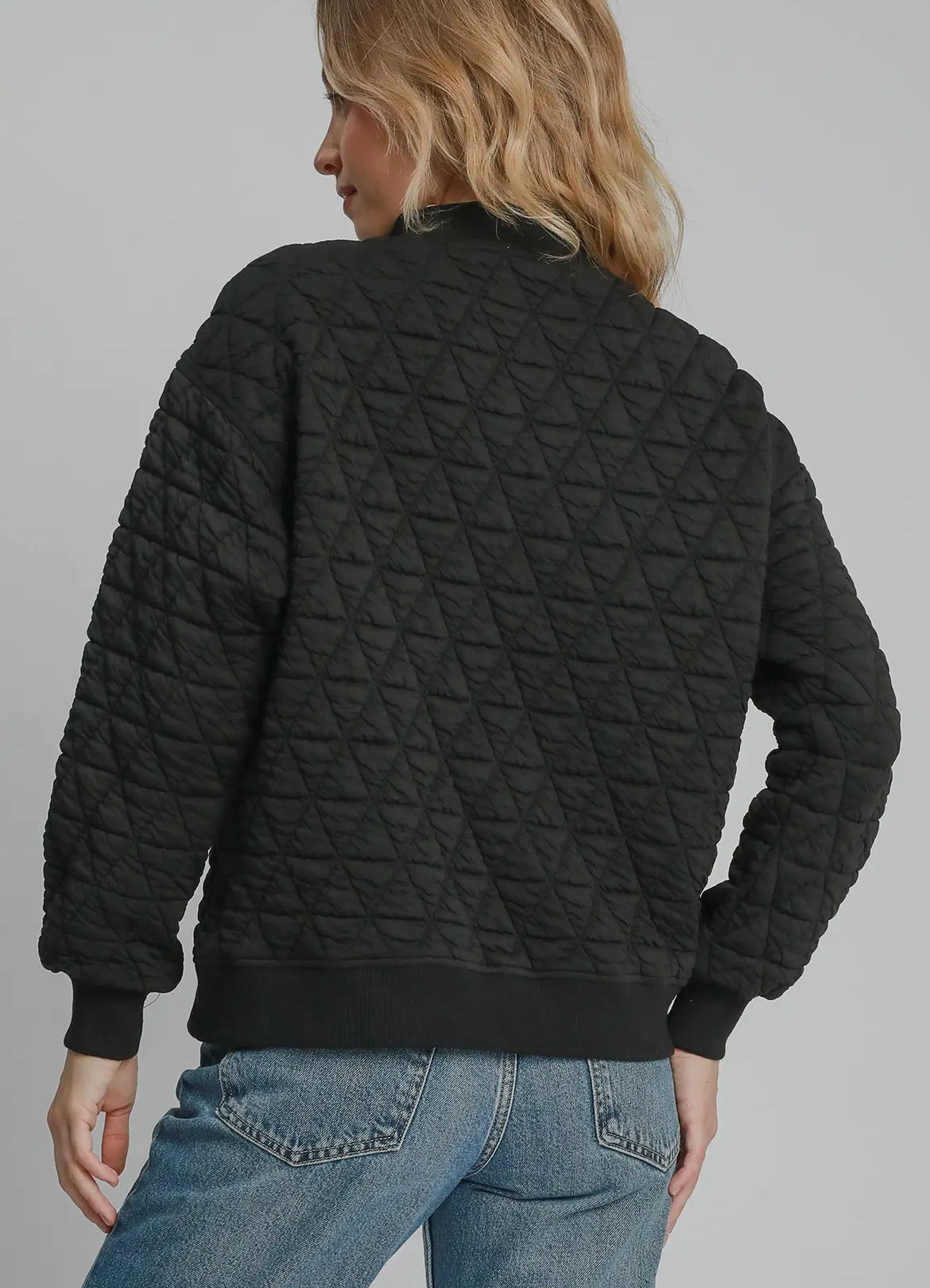 Quilted Half Zip Pullover