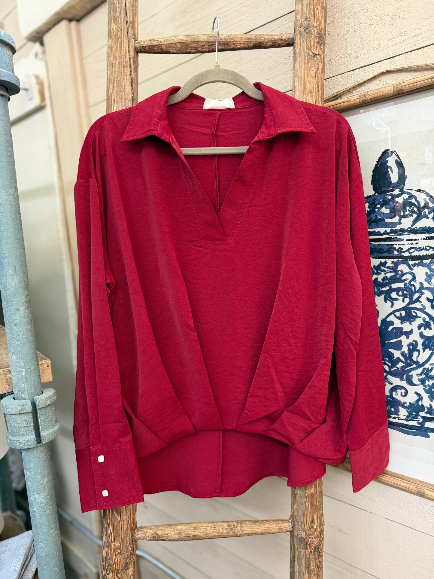 Button Cuff LS Top