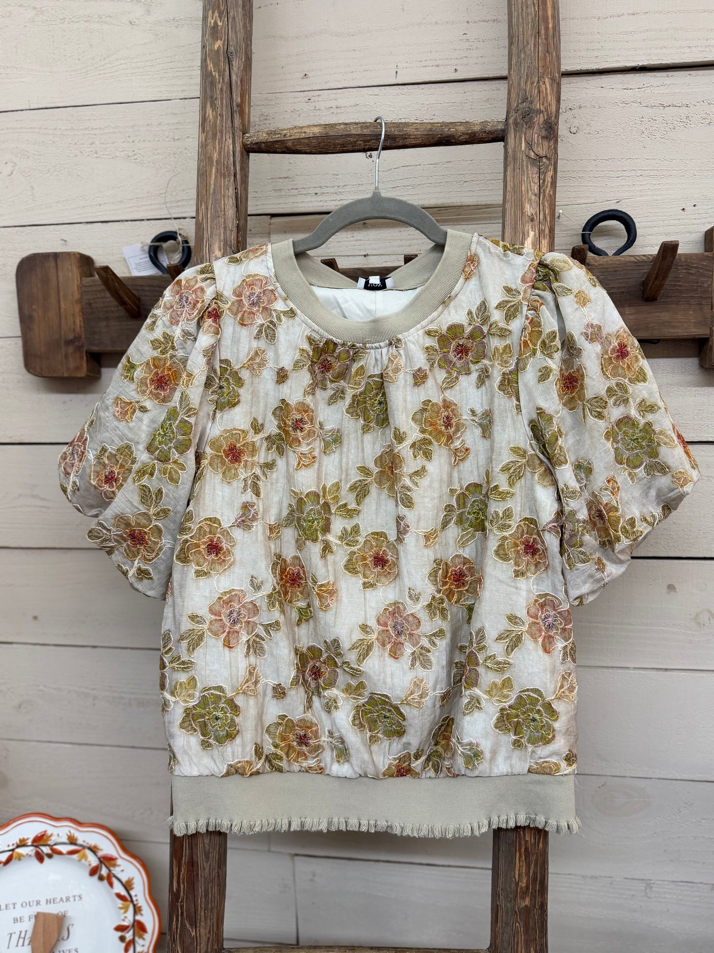 Knit Band Floral Top