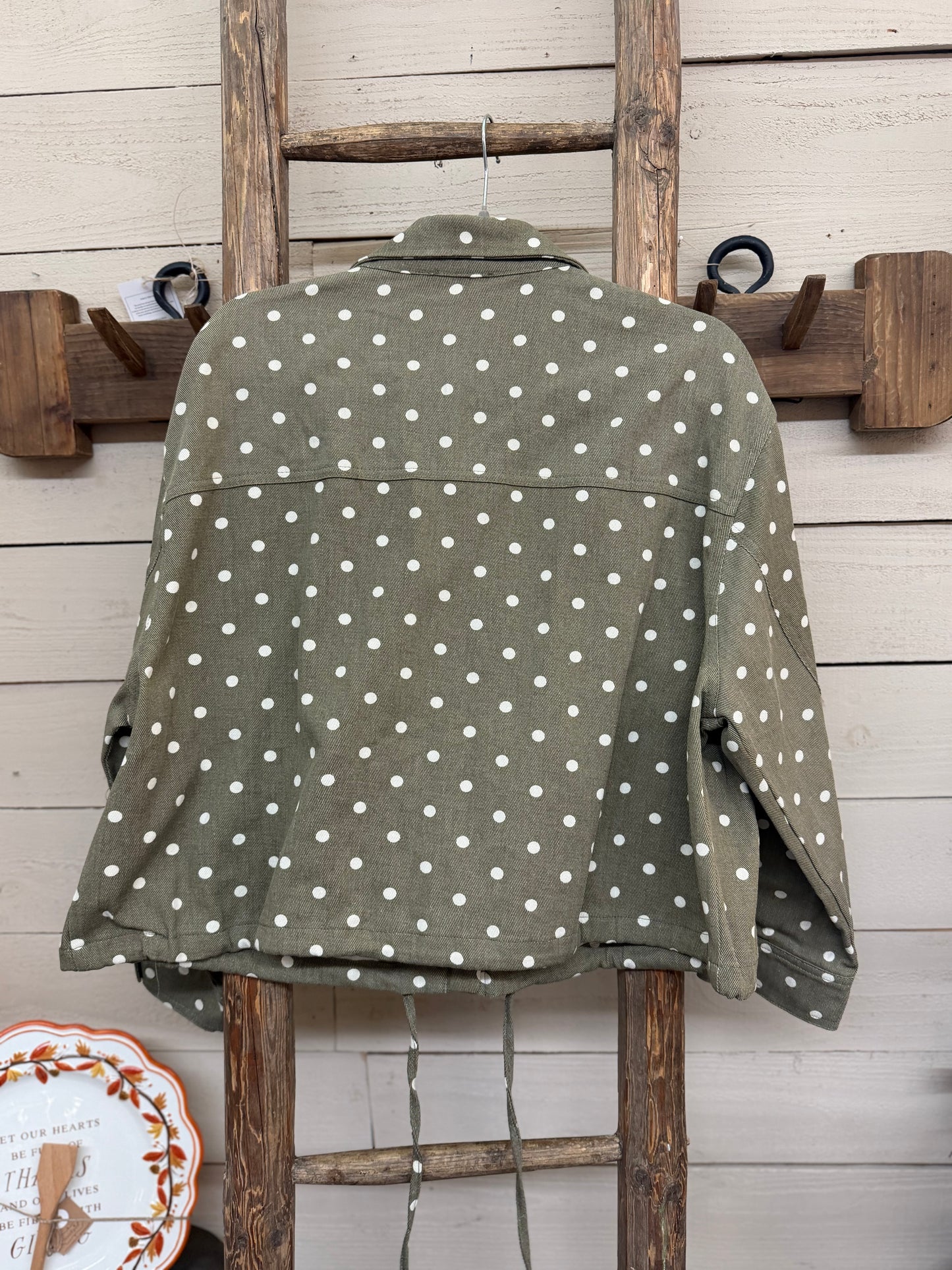 Polka Dot Zip Jacket