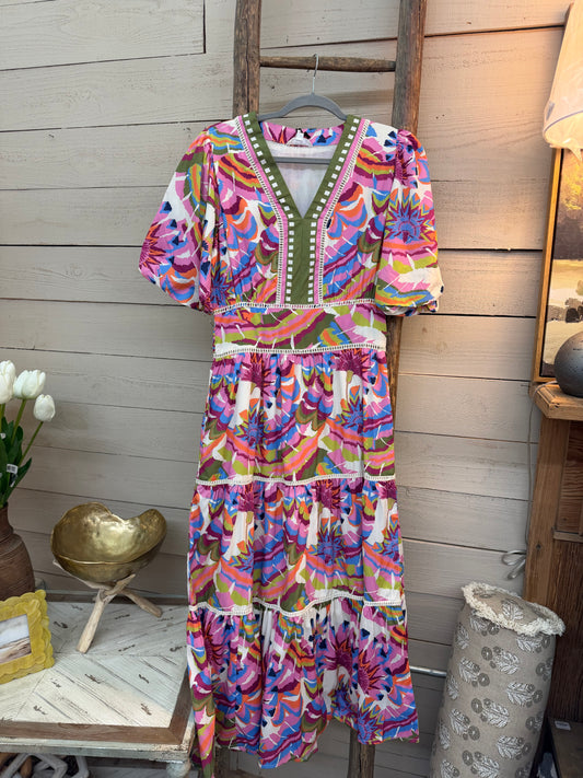 Puff Sleeve Tiered Dress