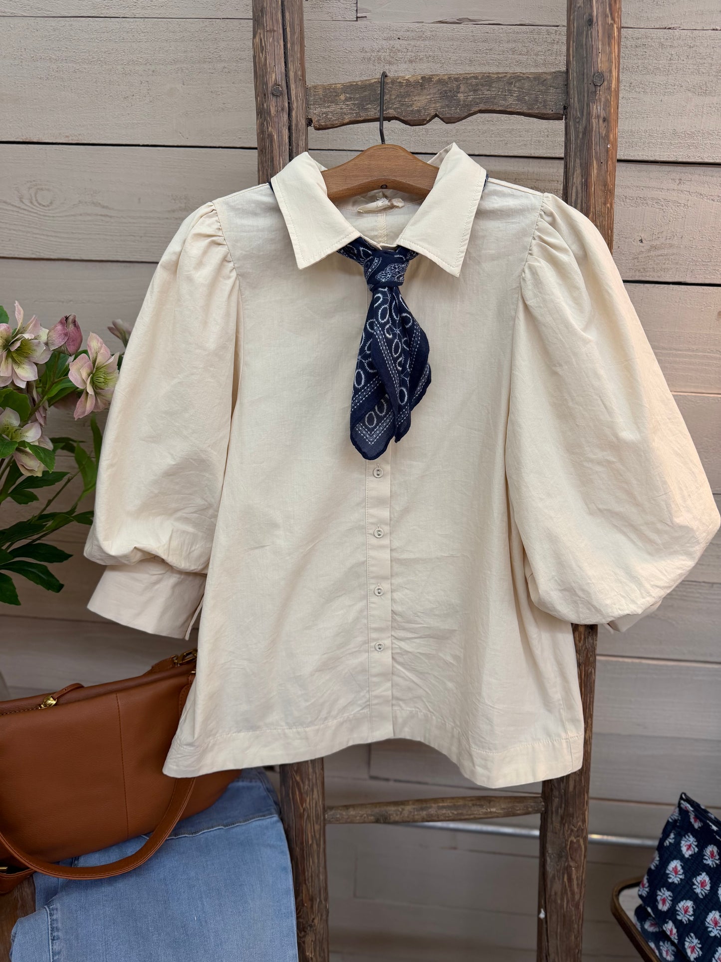 Collared Scarf Top
