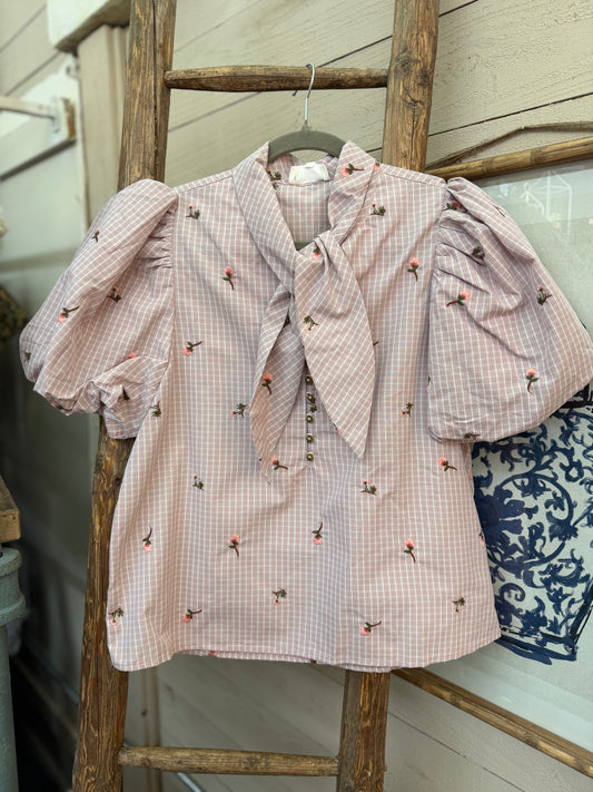 Checkered Tie Top