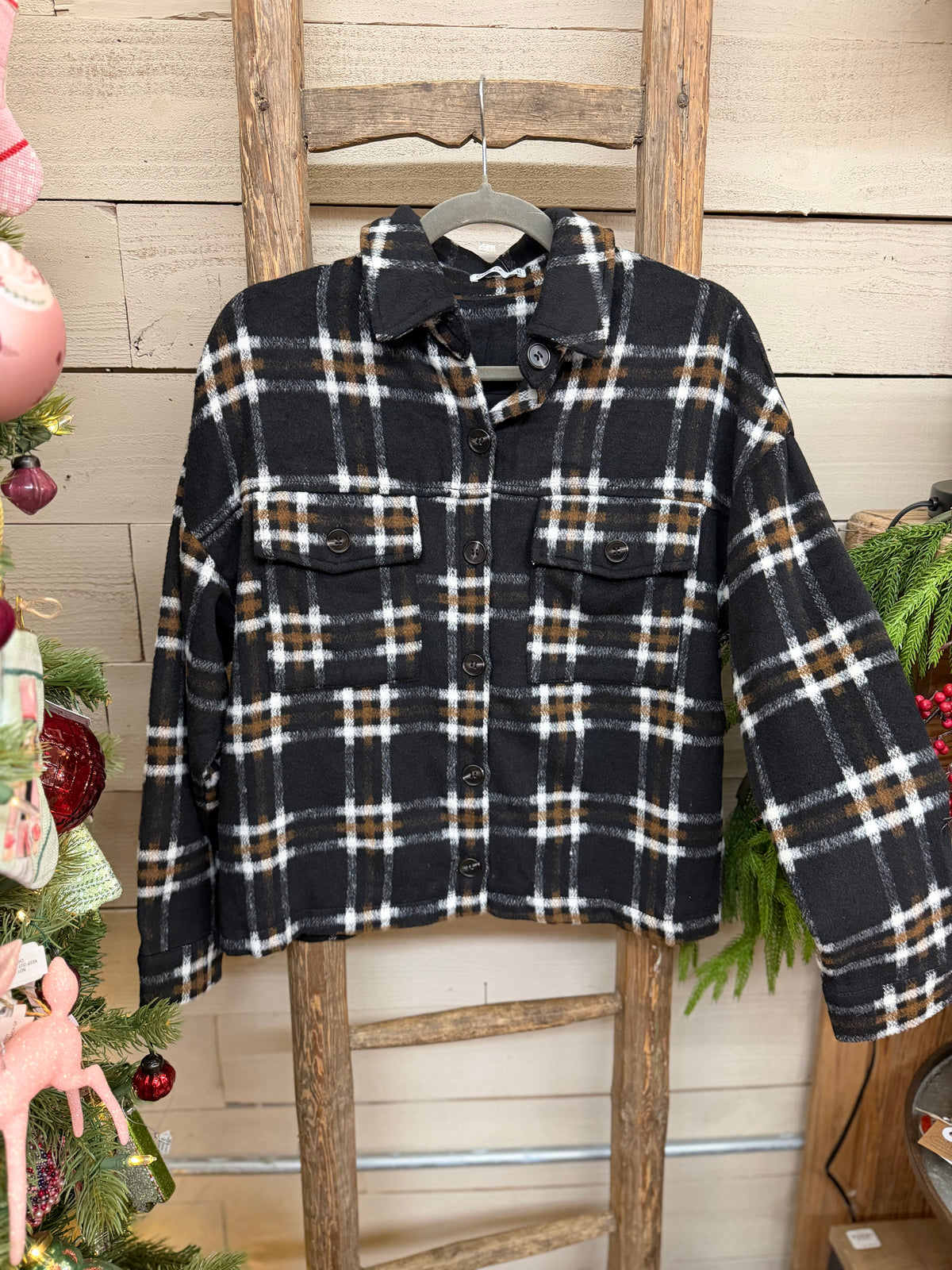 Plaid Button-Front Shirt
