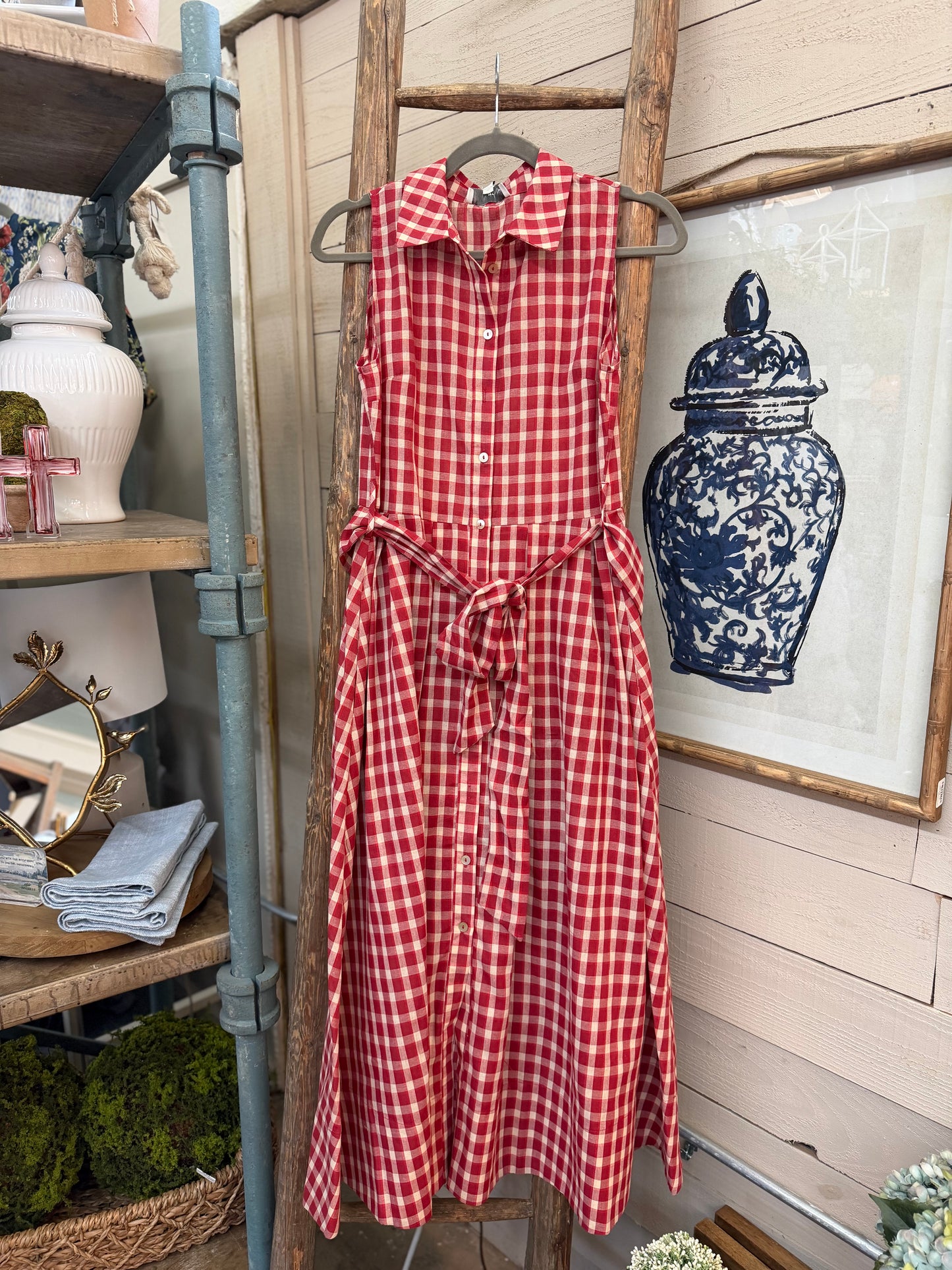 Gingham Midi Dress