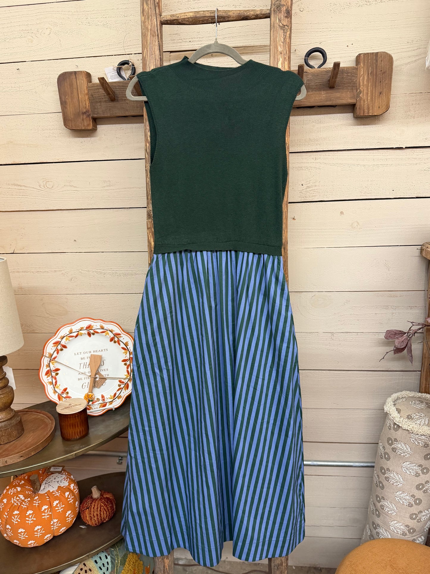 Striped Mockneck Dress