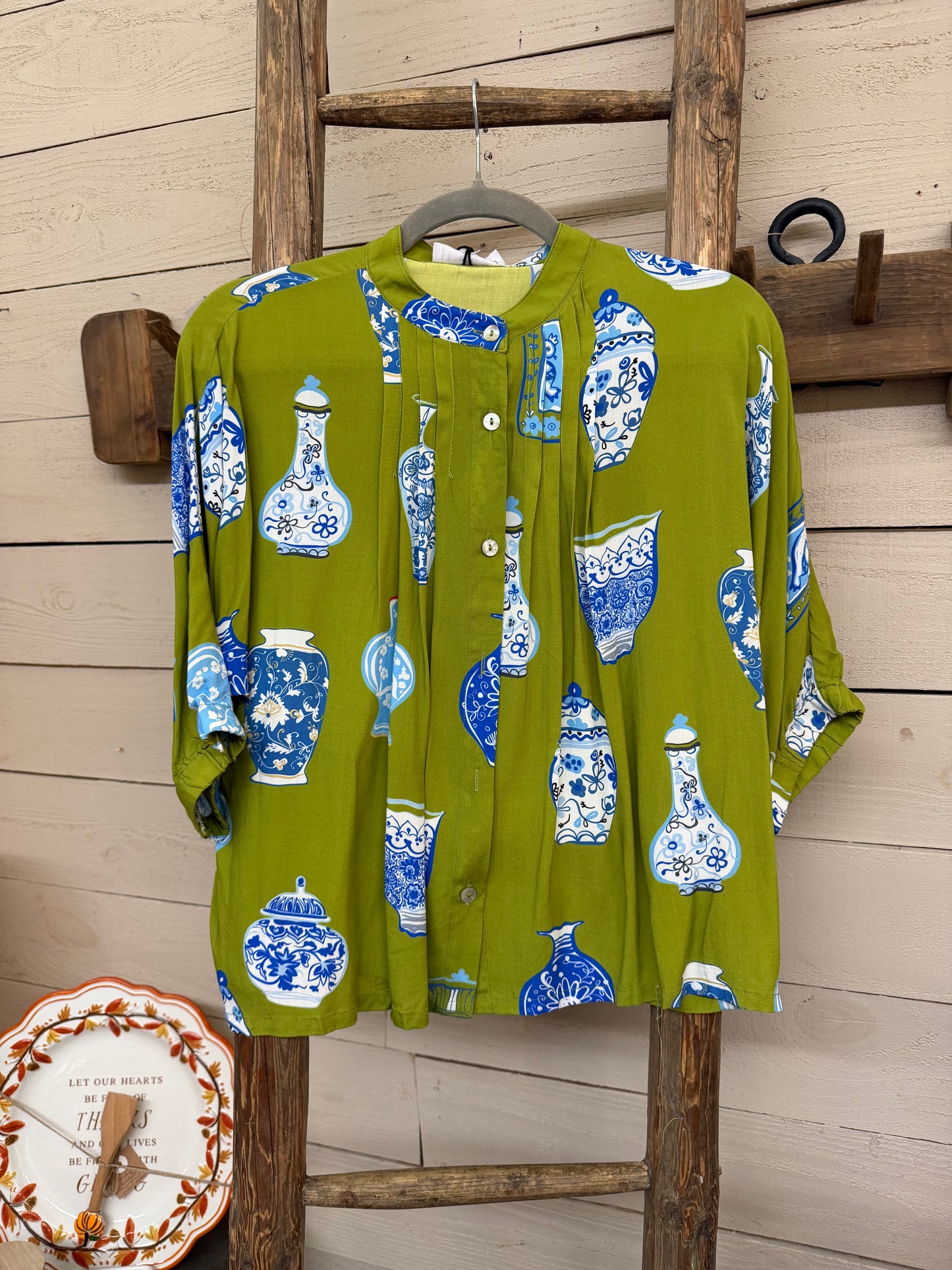 Vase Button Up Top
