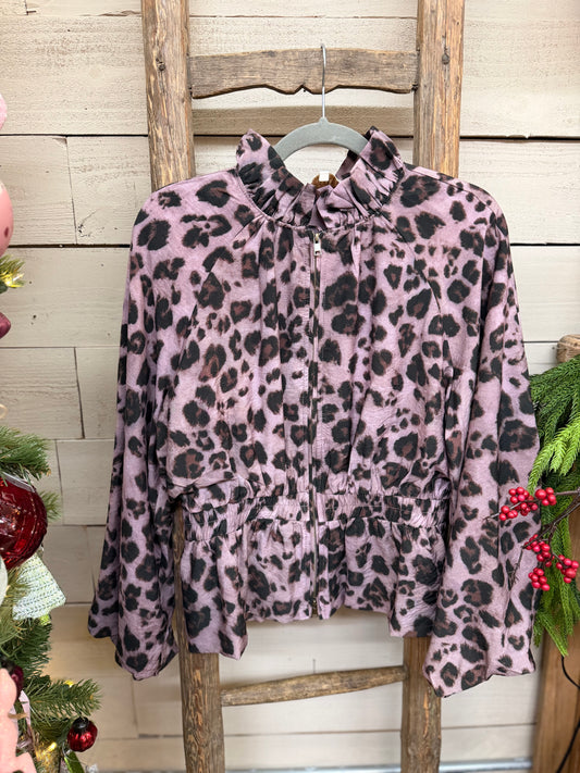 Leopard Ruffle Jacket