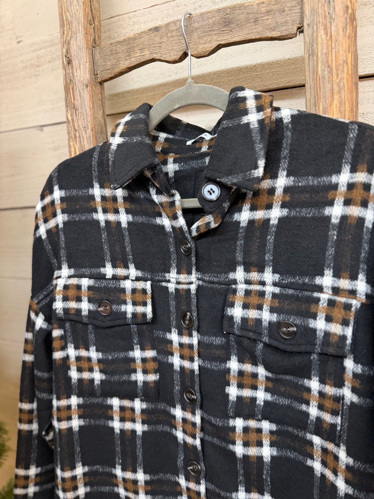 Plaid Button-Front Shirt