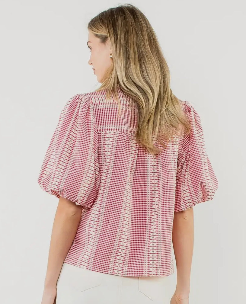 Gingham Horse Top