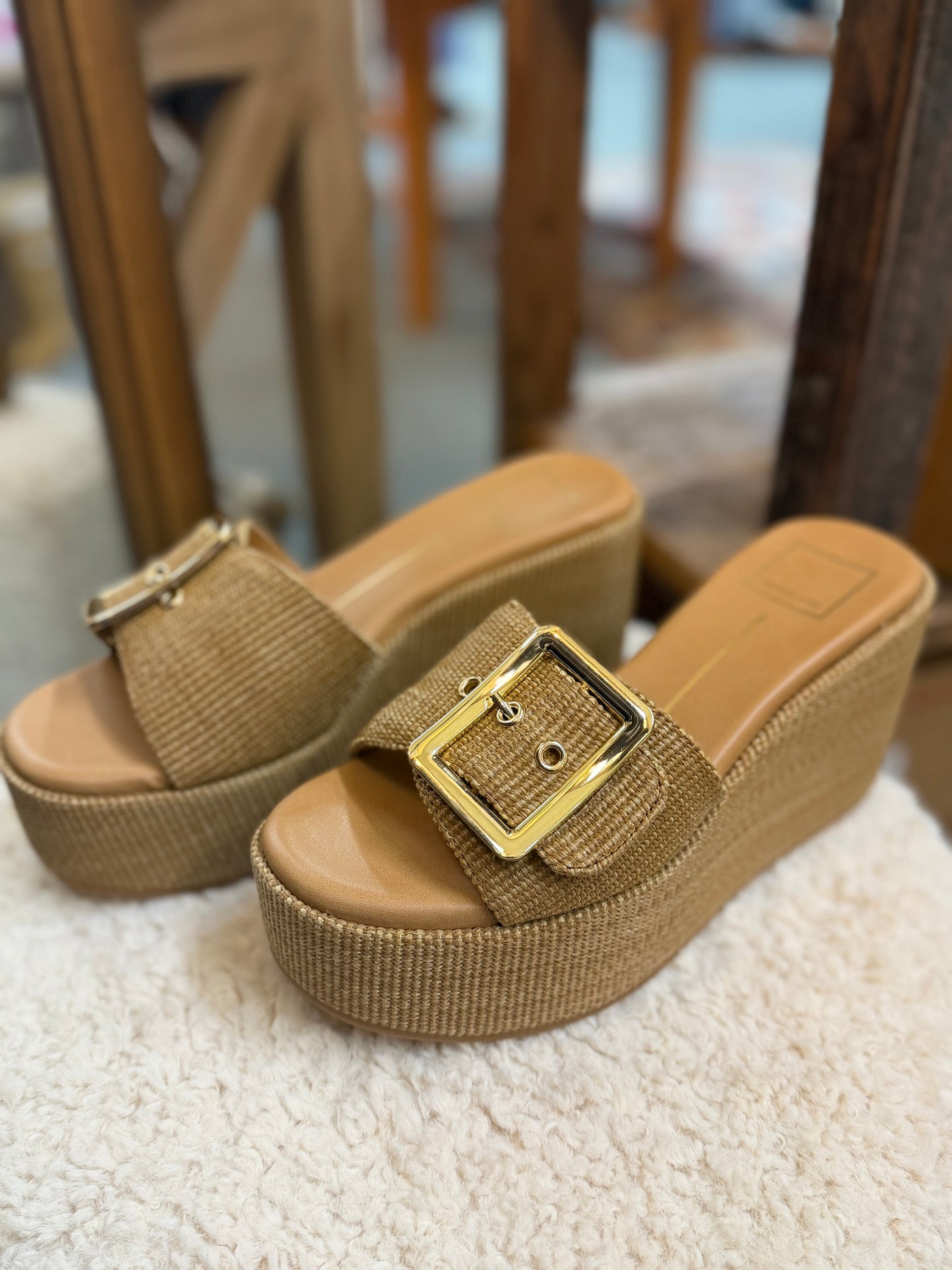 Jillian Raffia wedge