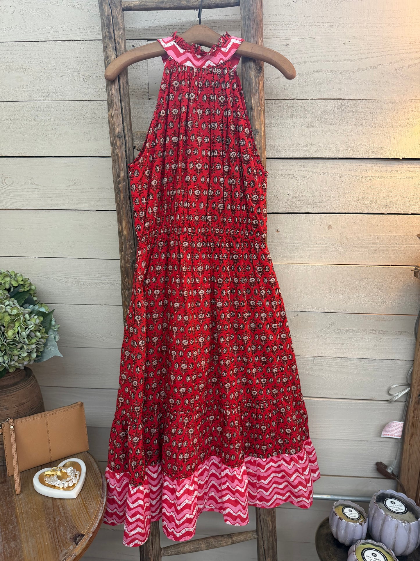 Halter Print Maxi Dress