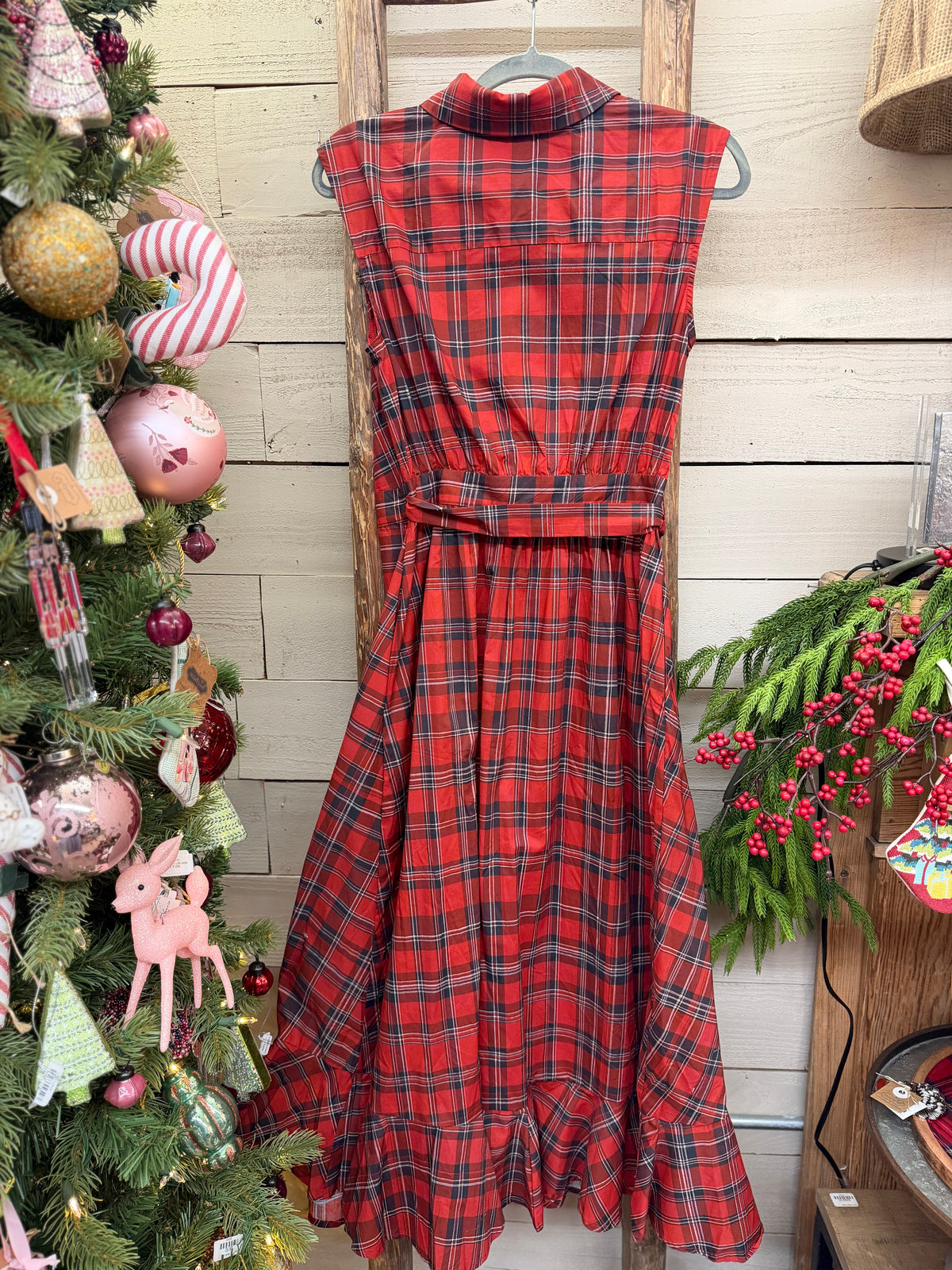 Plaid Side Tie Dress