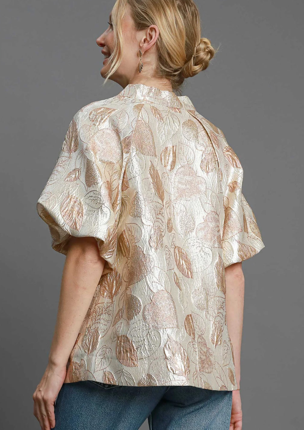 Metallic Jacquard Top