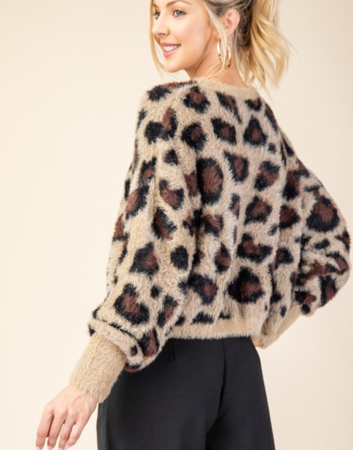 Leopard Eyelash Sweater