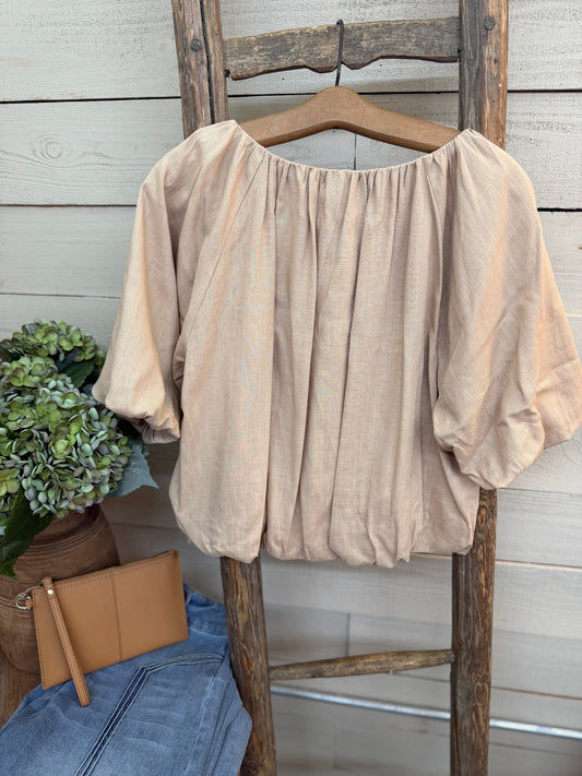 SS Gathered Neck Top