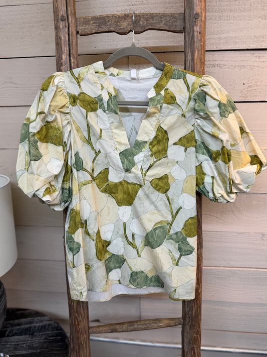 Floral V-Neck Blouse