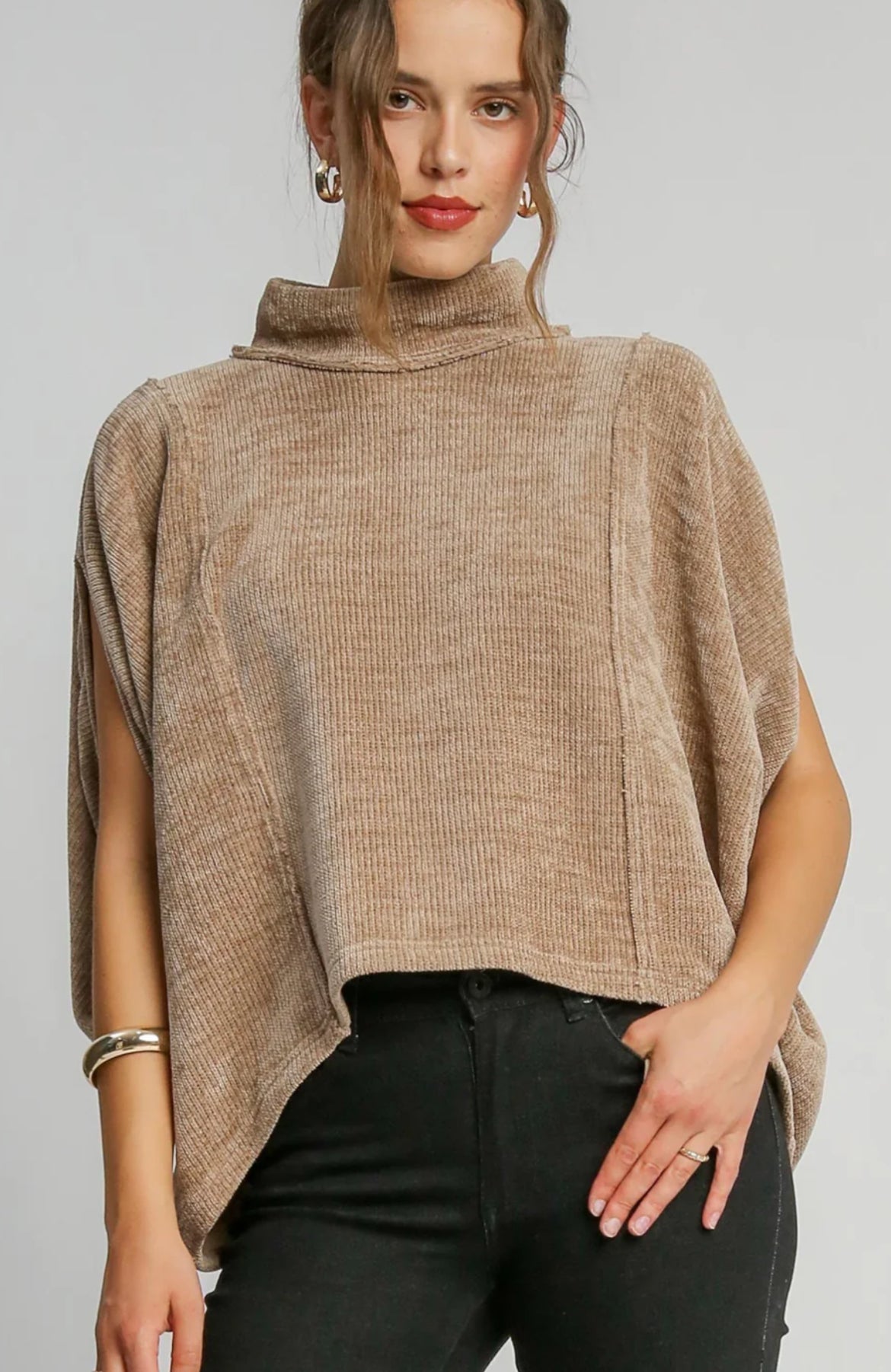 Chenille Poncho Top