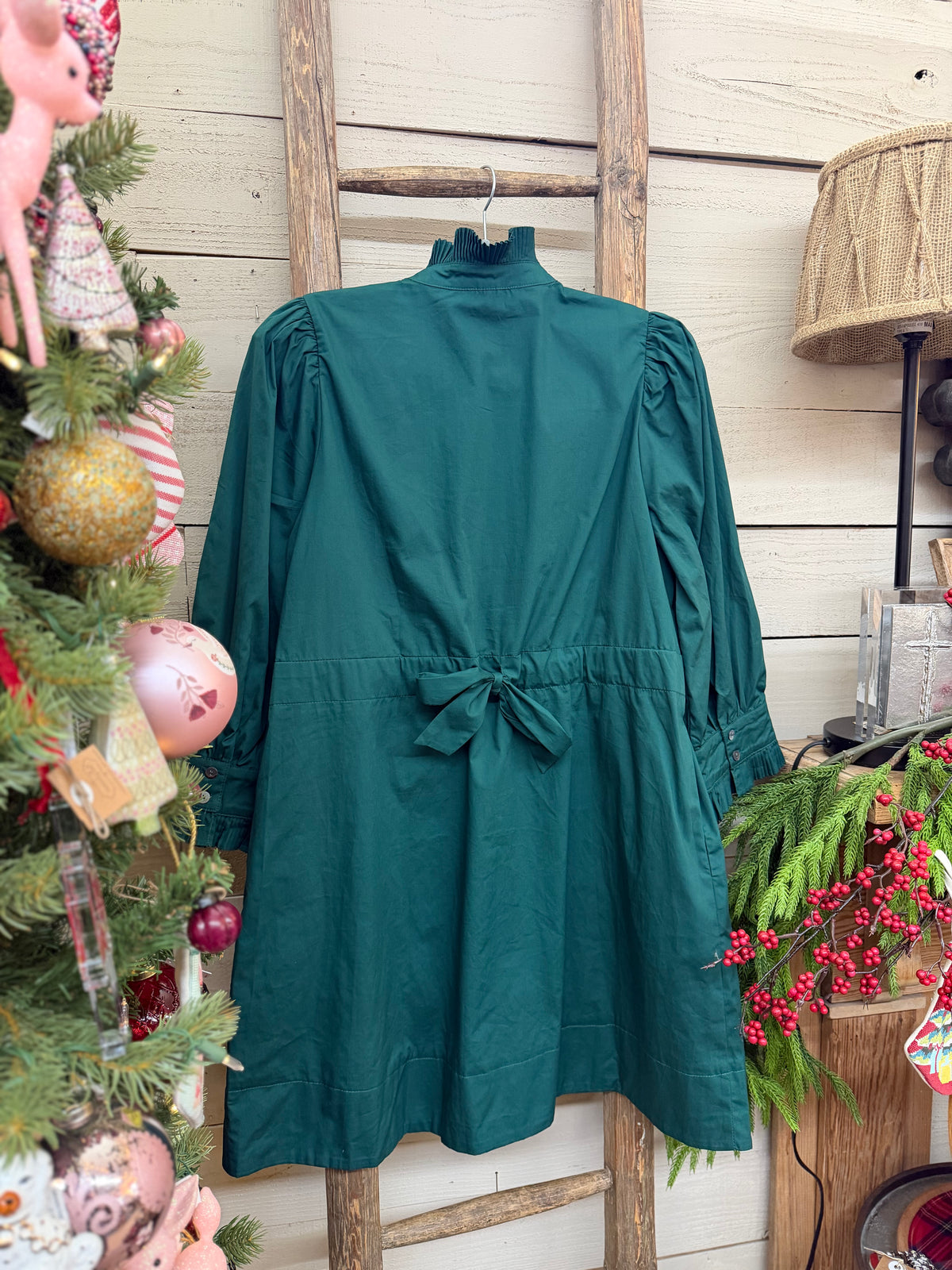 Ruffle Neck Mini Dress