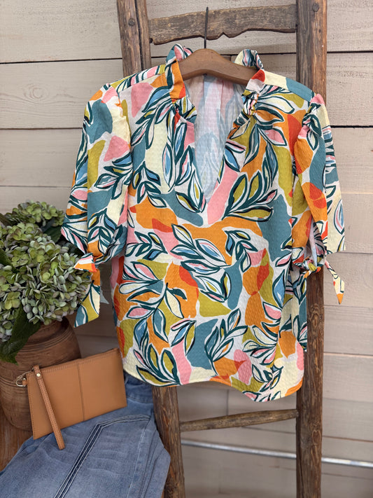 Leaf Print Top