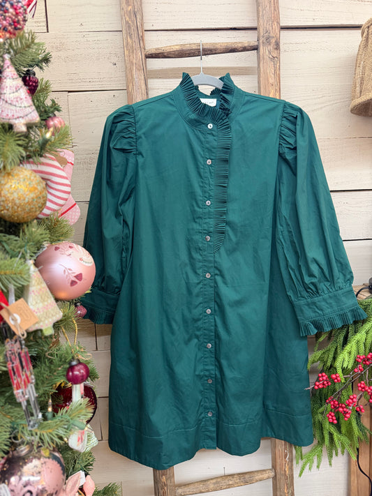 Ruffle Neck Mini Dress