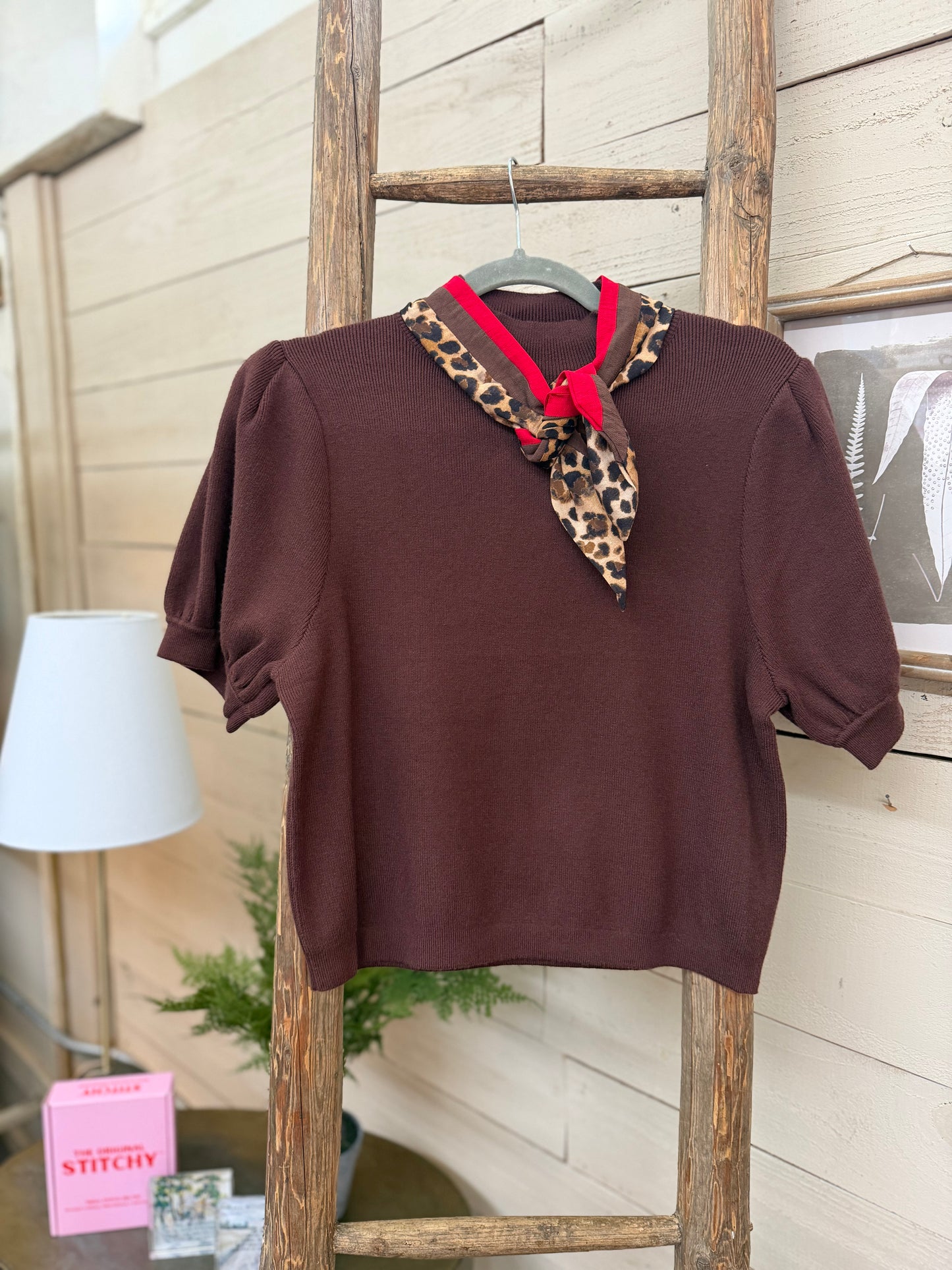 SS Knit Scarf Top