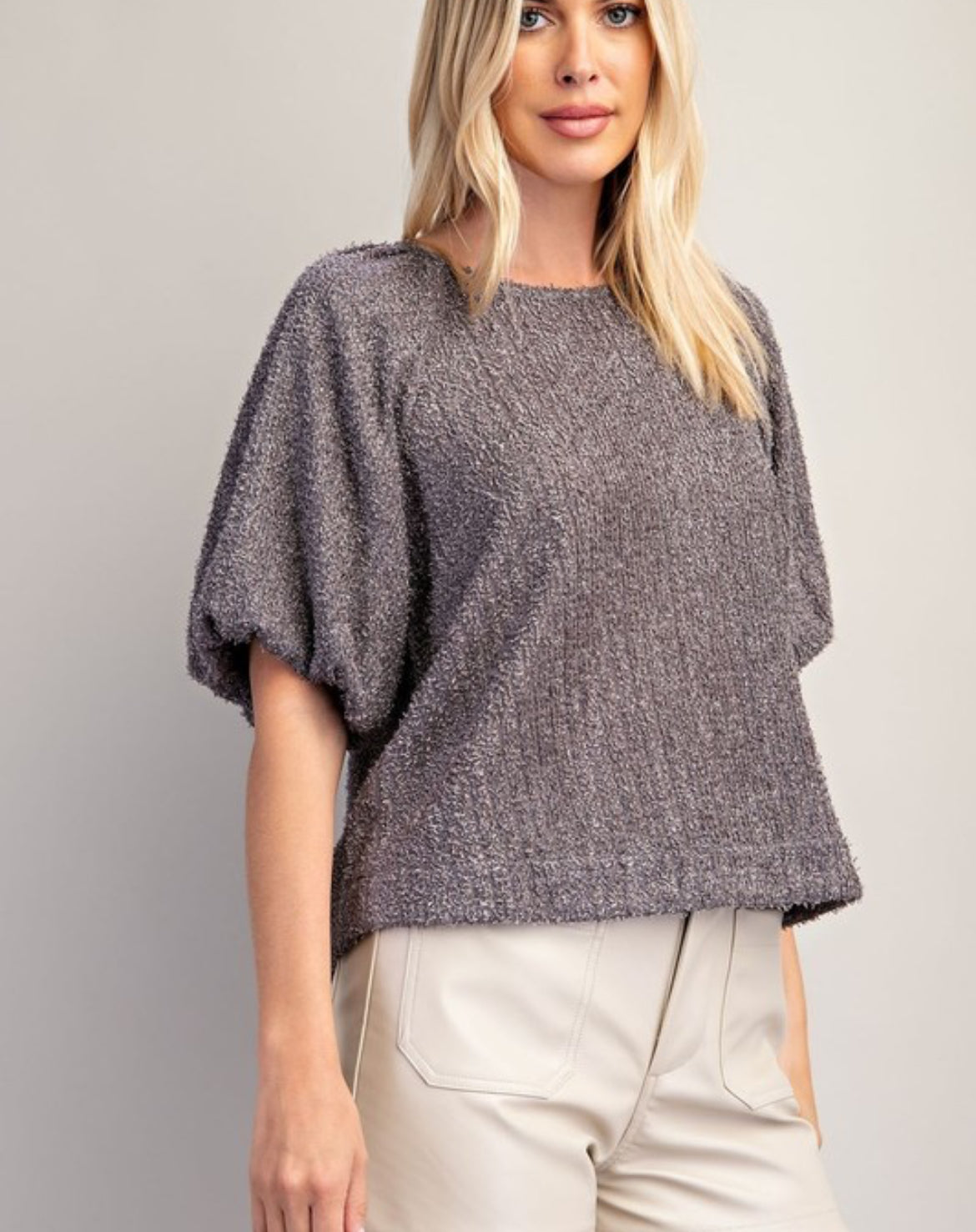 Textured Puff Sleeve Top