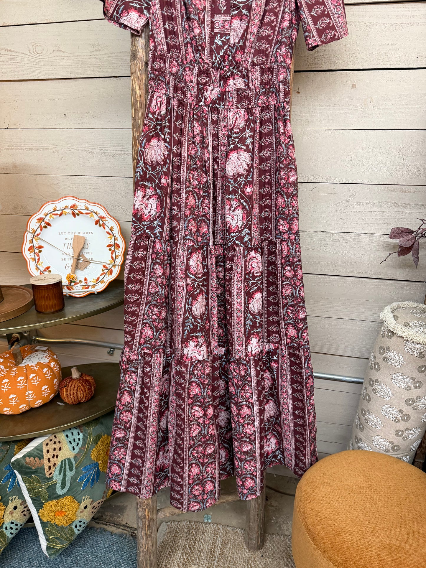 Woven Print Maxi Dress