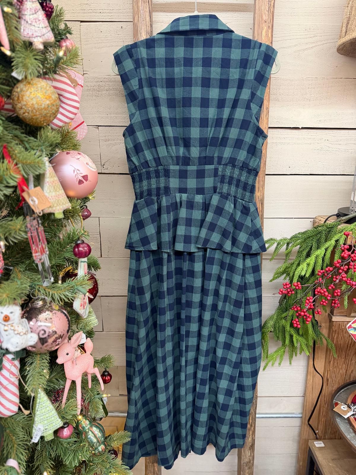 Gingham Midi Shirt Dress