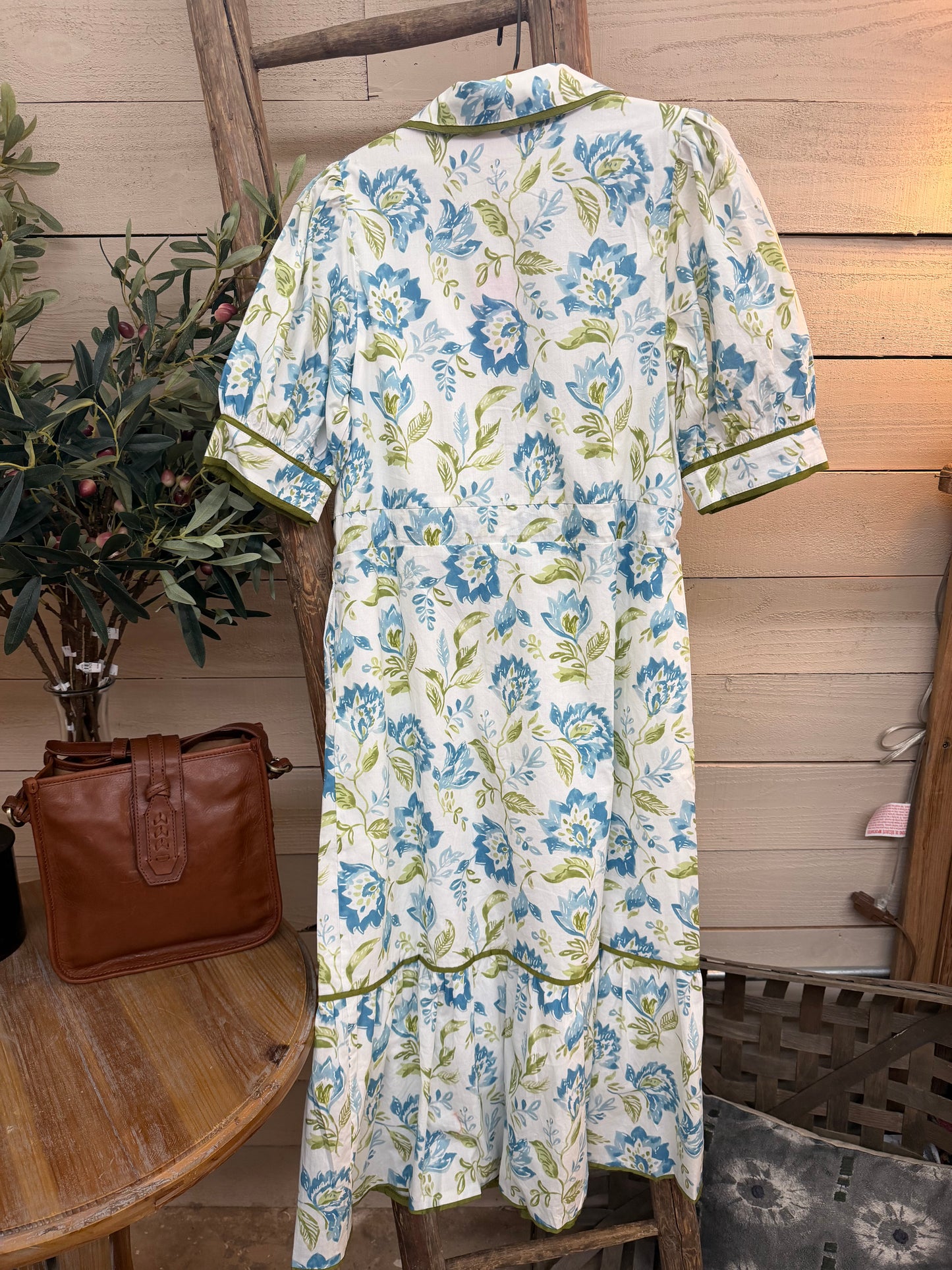 SS Floral Print Dress - Cream
