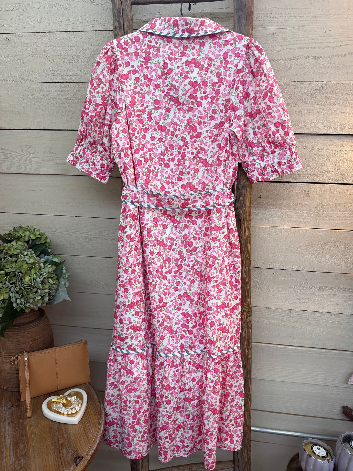 LS Floral Dress - Pink