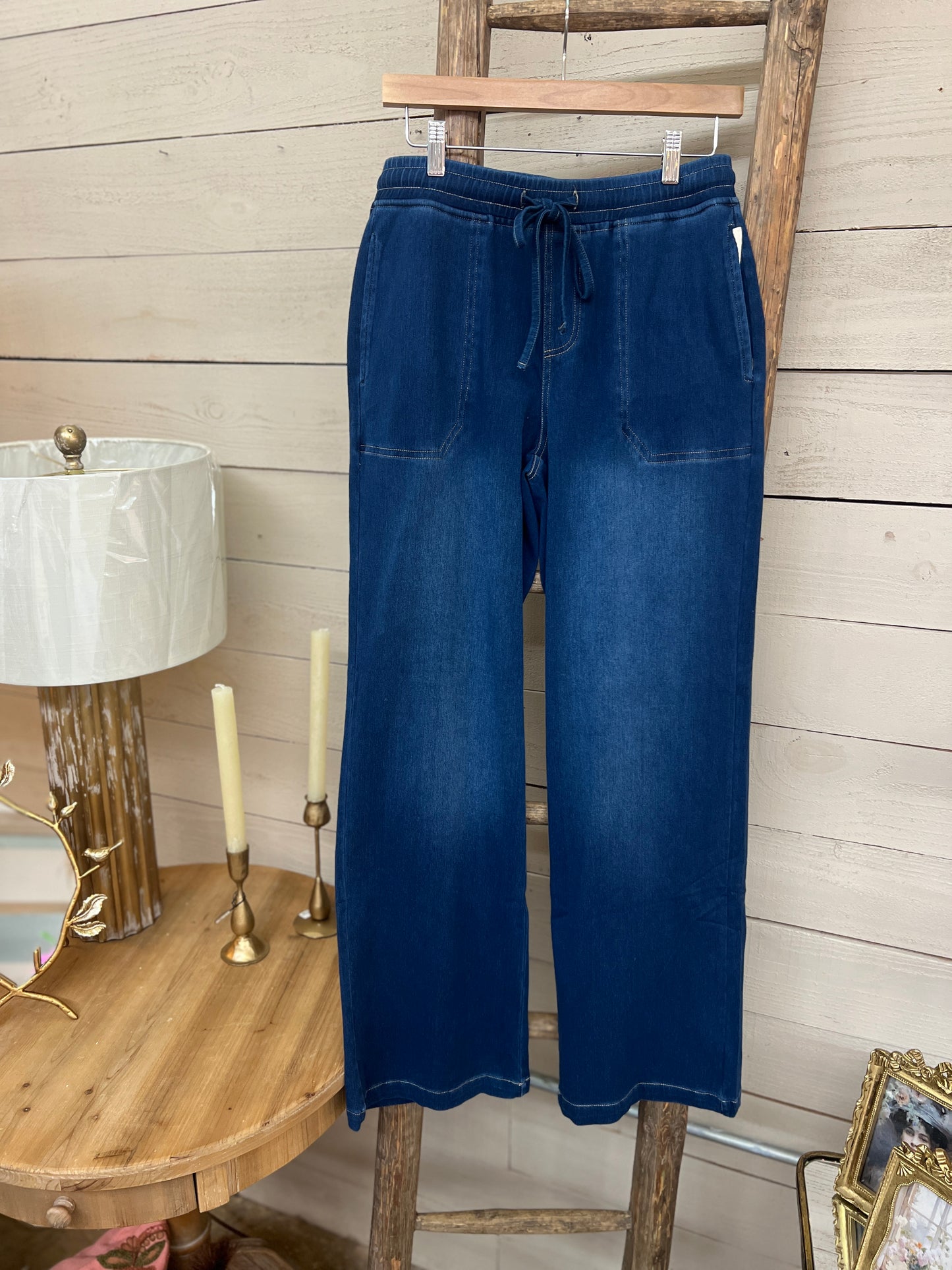 Knit Denim Wide Pant