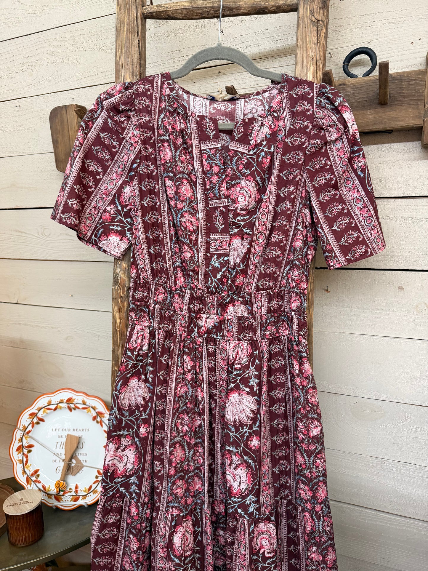 Woven Print Maxi Dress