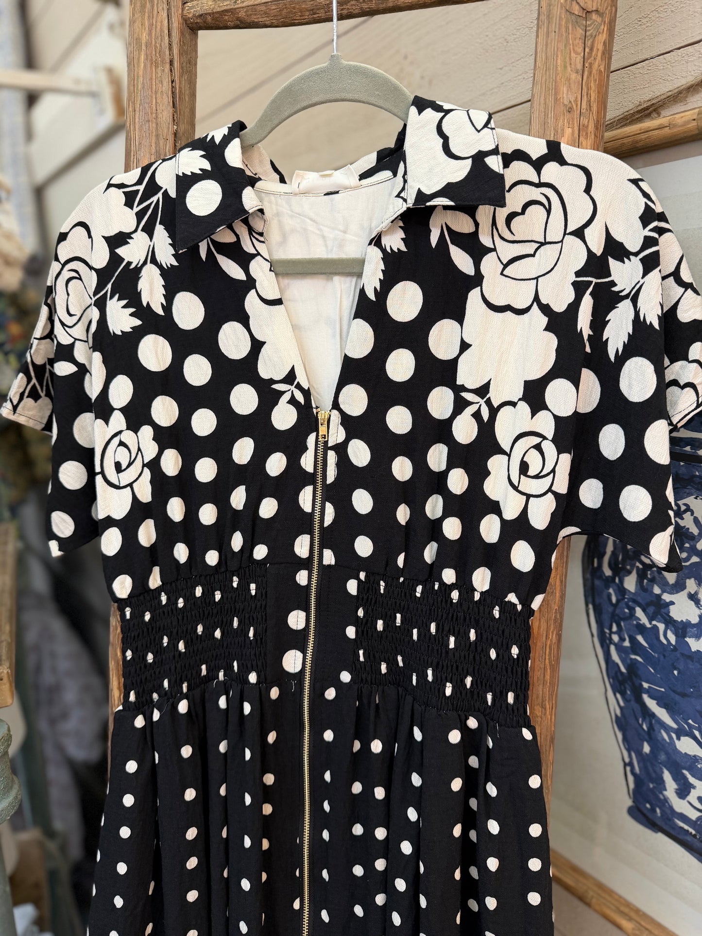 Polka Dot Zip Dress