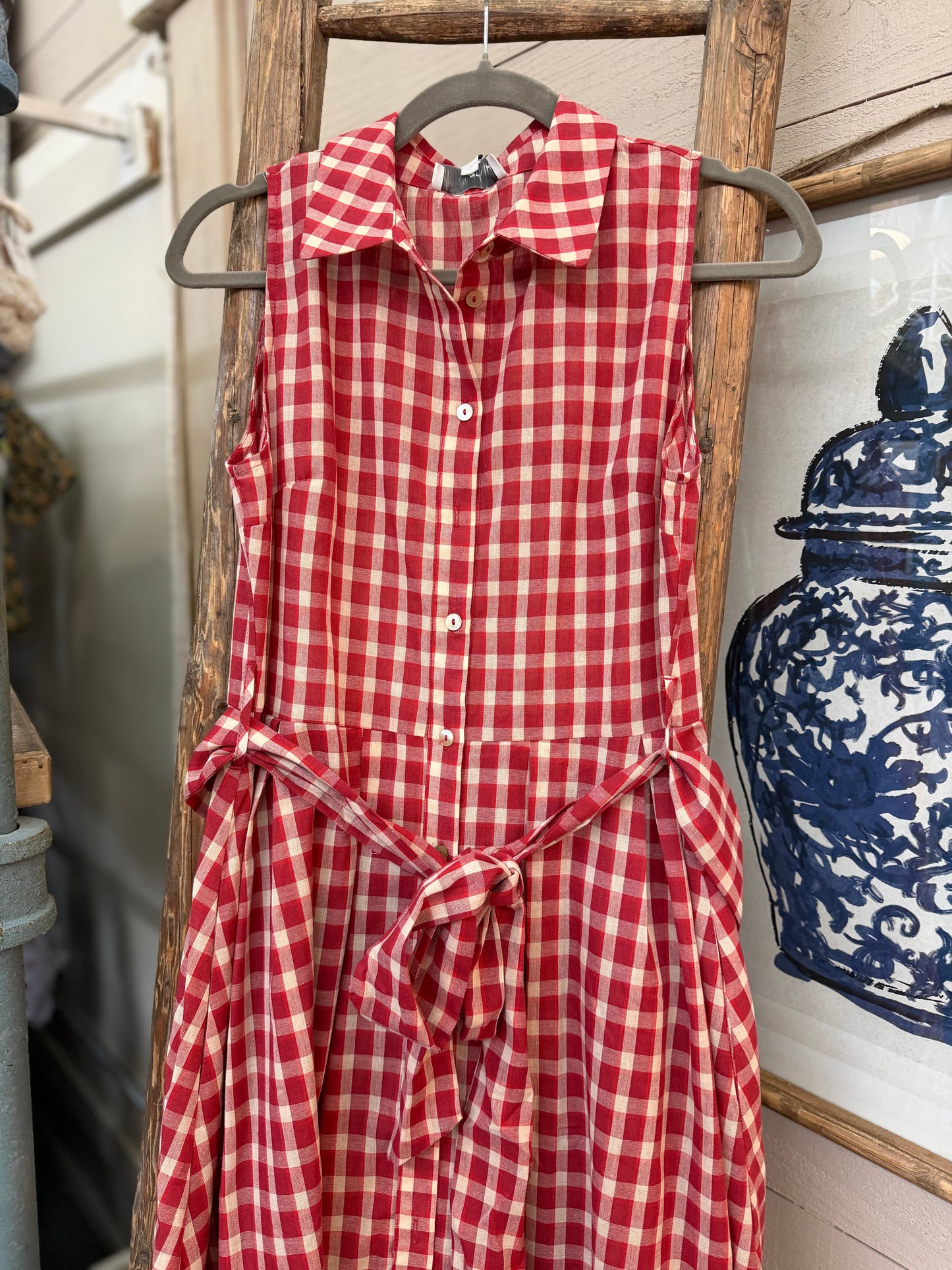 Gingham Midi Dress